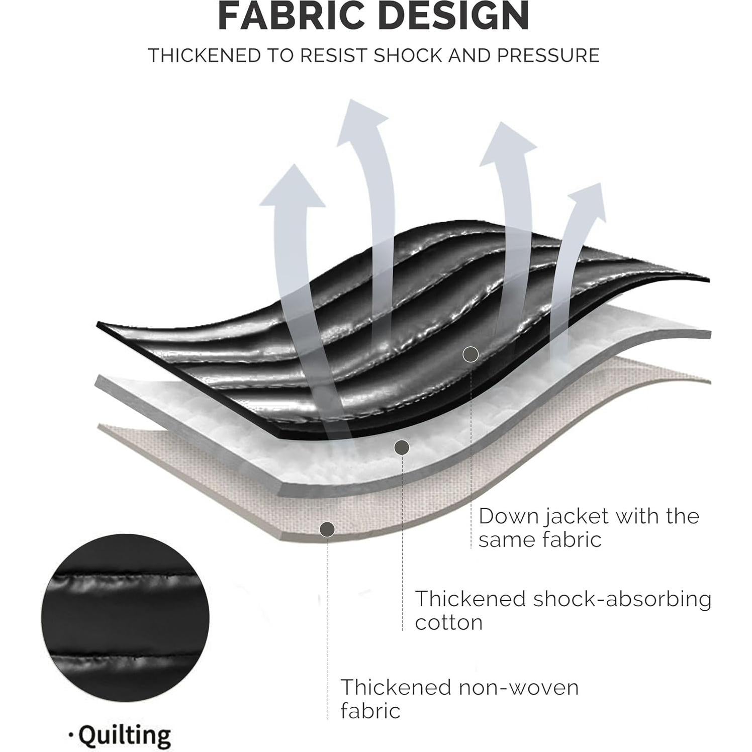 Bolsa de Maquillaje Prite Puffy Negra Impermeable para Mujeres