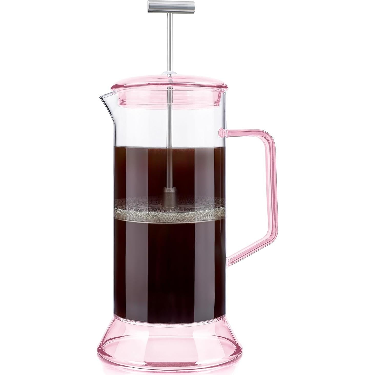 Prensa de Té Teabloom Toulouse 700 mL Vidrio Borosilicato Rosa
