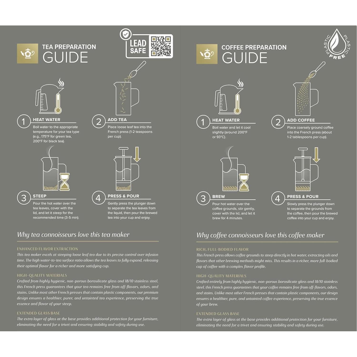 Prensa de Té Teabloom Toulouse 700 mL Vidrio Borosilicato Rosa