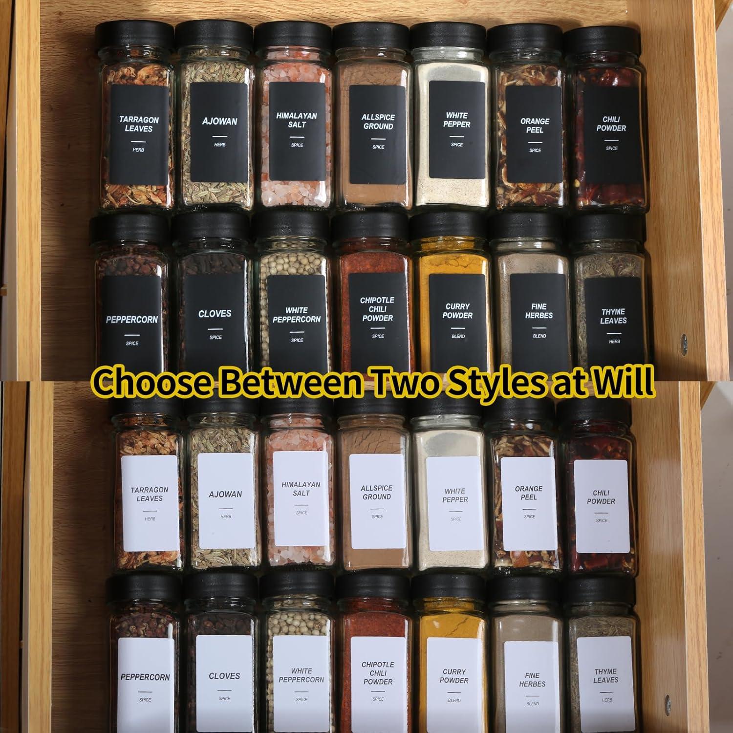 Tarros de Especias JARXSUN 4oz Vidrio Cuadrado con Etiquetas - 36 Unidades