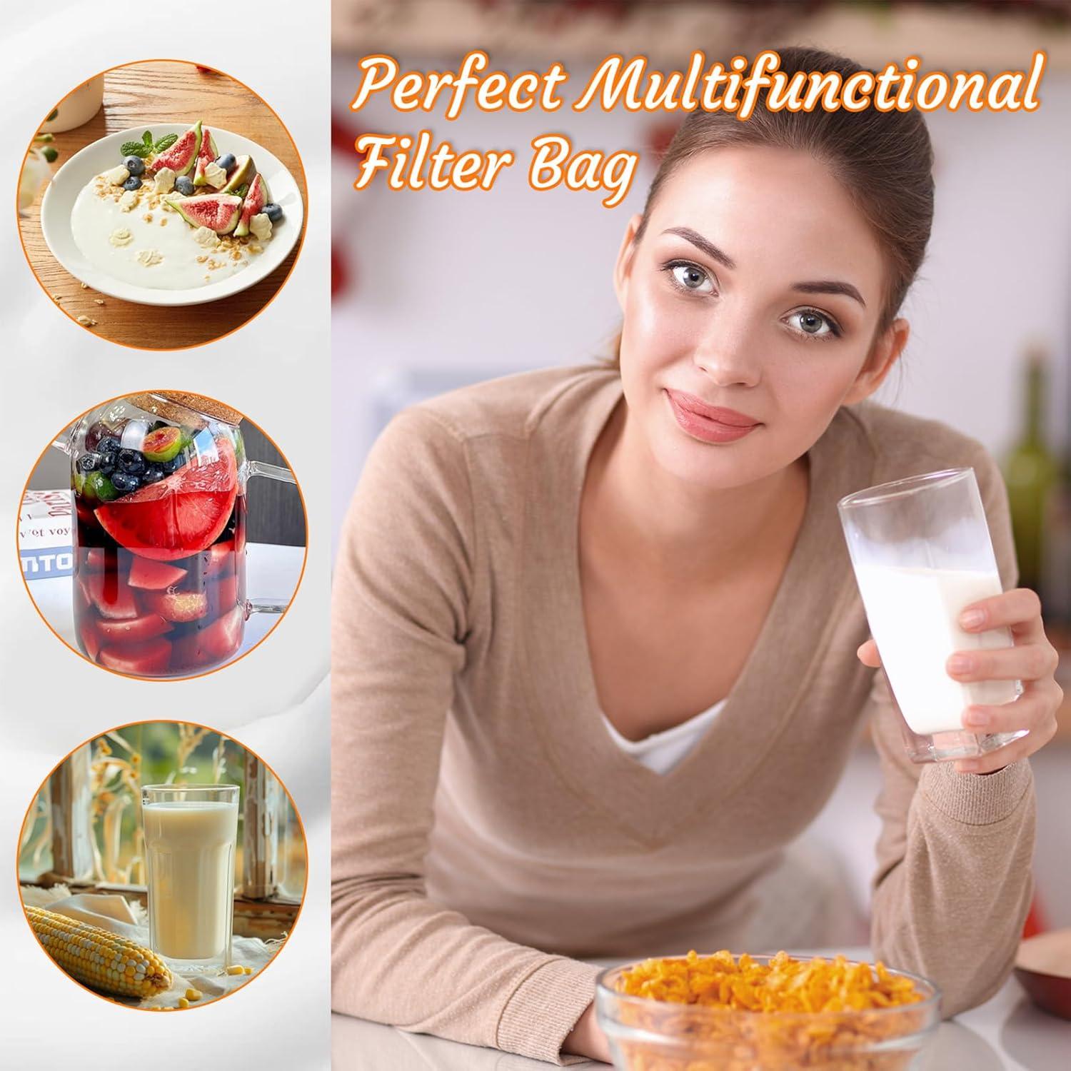 Colador de Leche de Nuez Dizaolive - Paquete de 3 - Nylon Fino