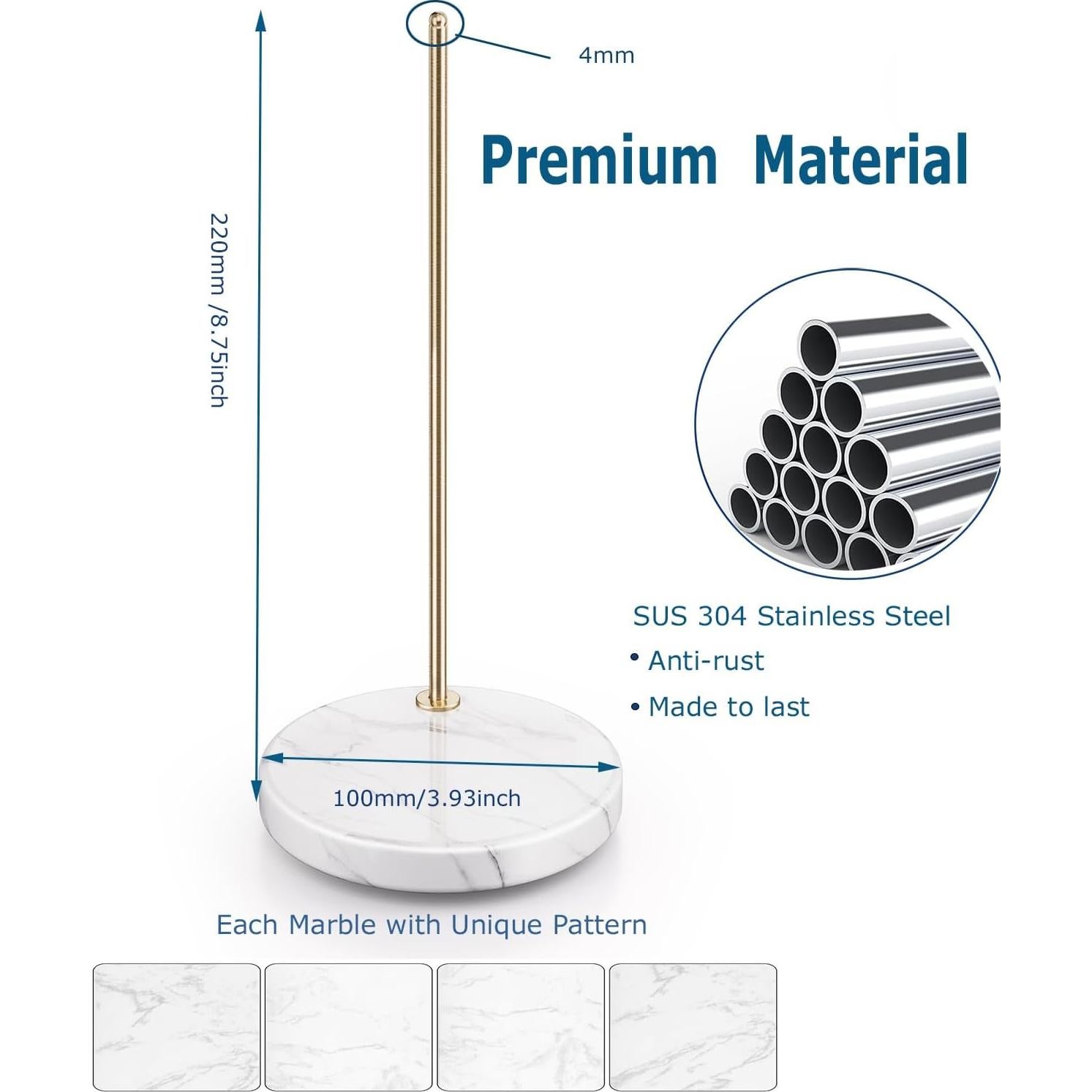 Organizador de Tapas de Vaso de Acero Inoxidable y Mármol Negro - Para Stanley y Yeti