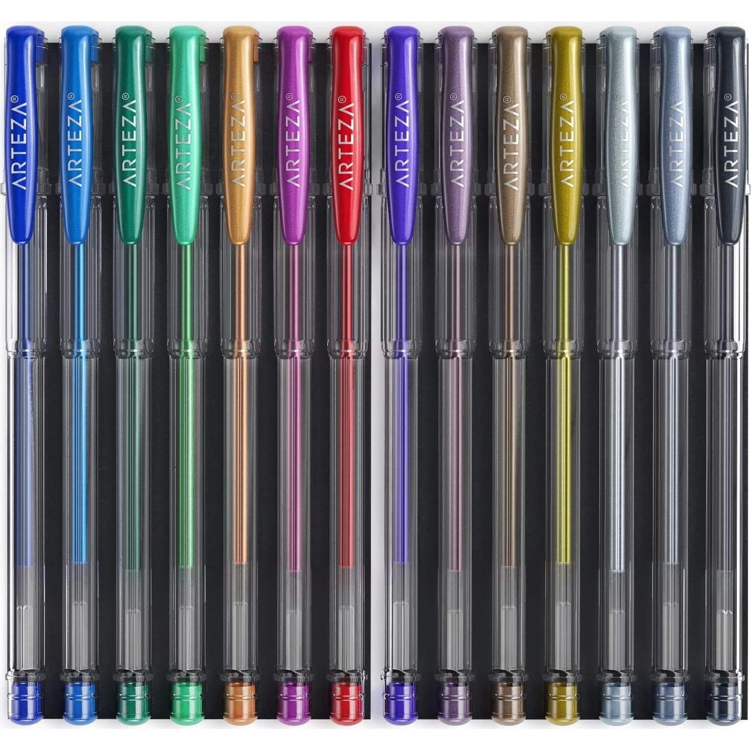 Bolígrafos de Gel Metálicos ARTEZA - 14 Colores con Agarre Triangular