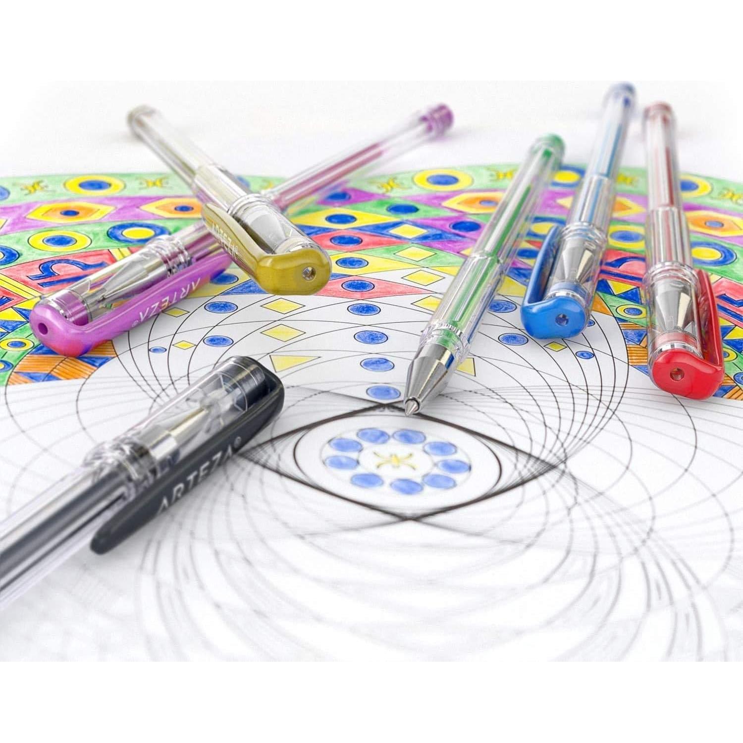 Bolígrafos de Gel Metálicos ARTEZA - 14 Colores con Agarre Triangular