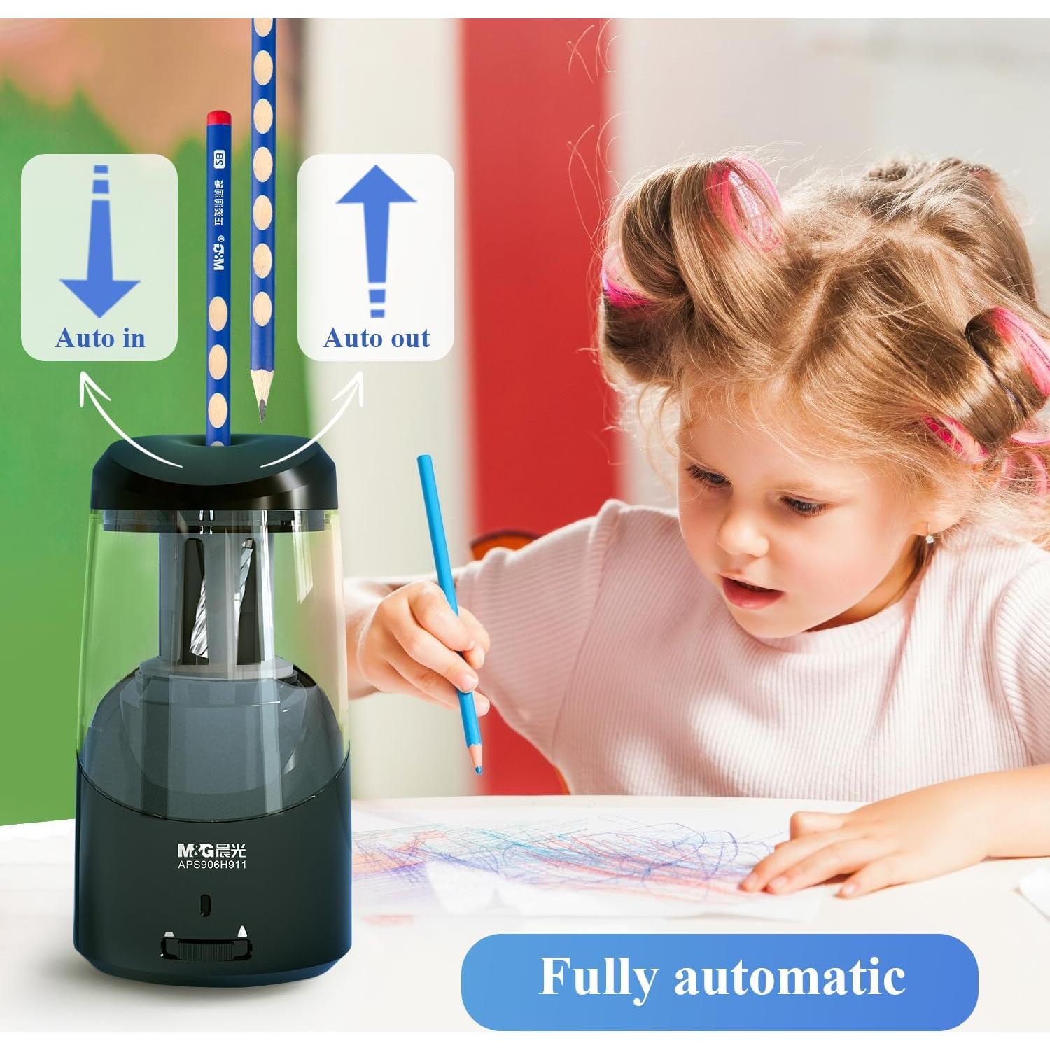 Sacapuntas Eléctrico M&G APS906H9 Negro, Afilado Rápido USB