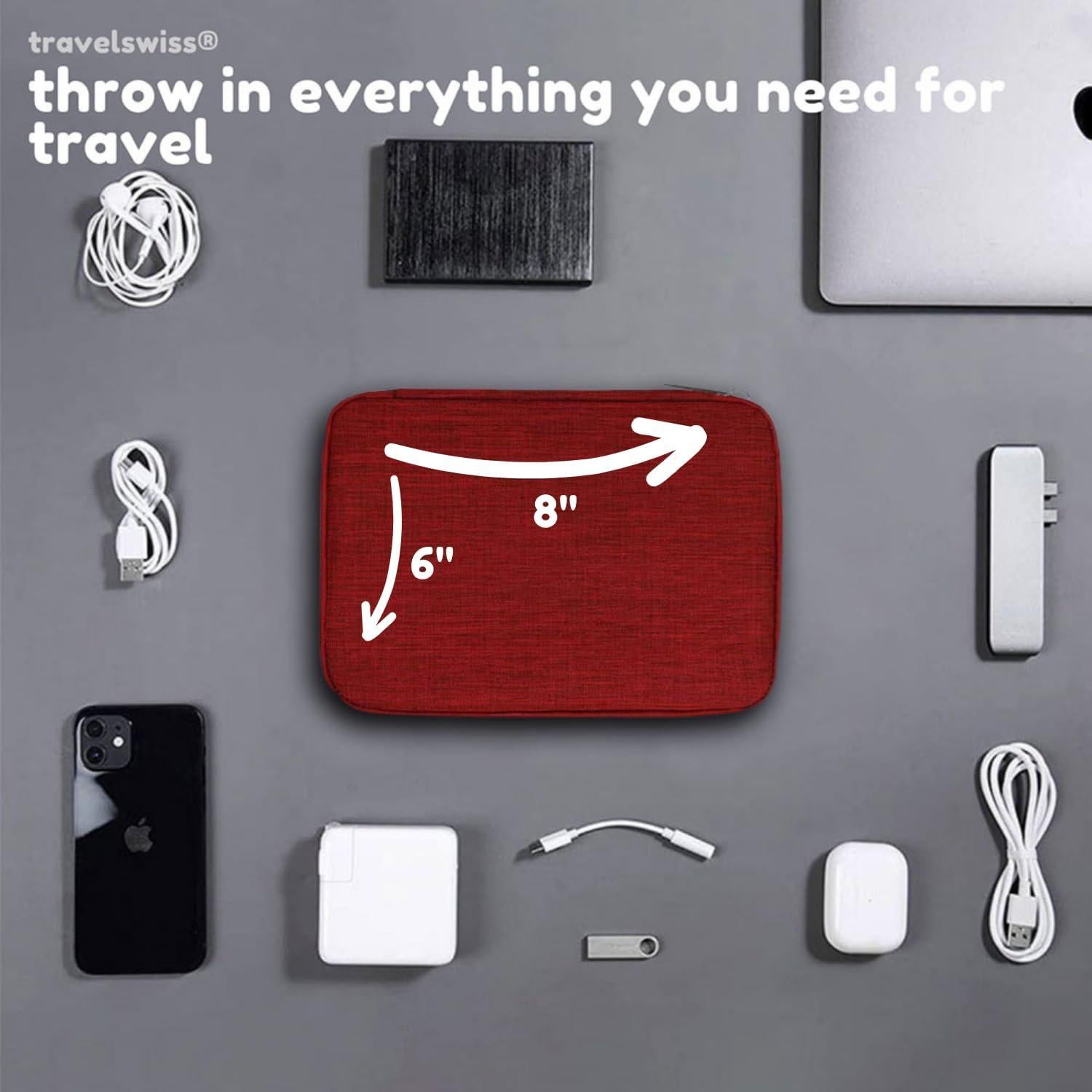 Funda Organizador de Accesorios Electrónicos Kolodosa Rojo