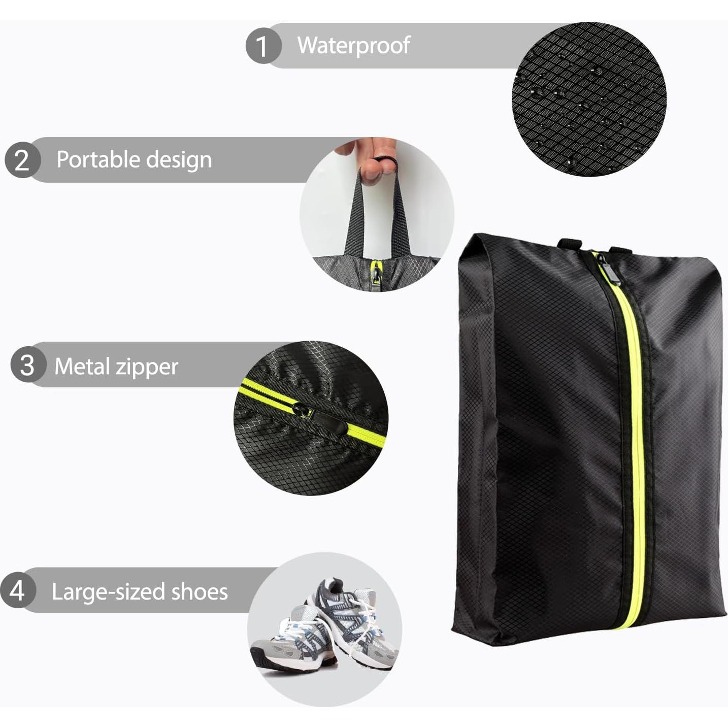 Bolsa de Zapatos de Viaje YUENCHING Negra Impermeable 40.6 cm