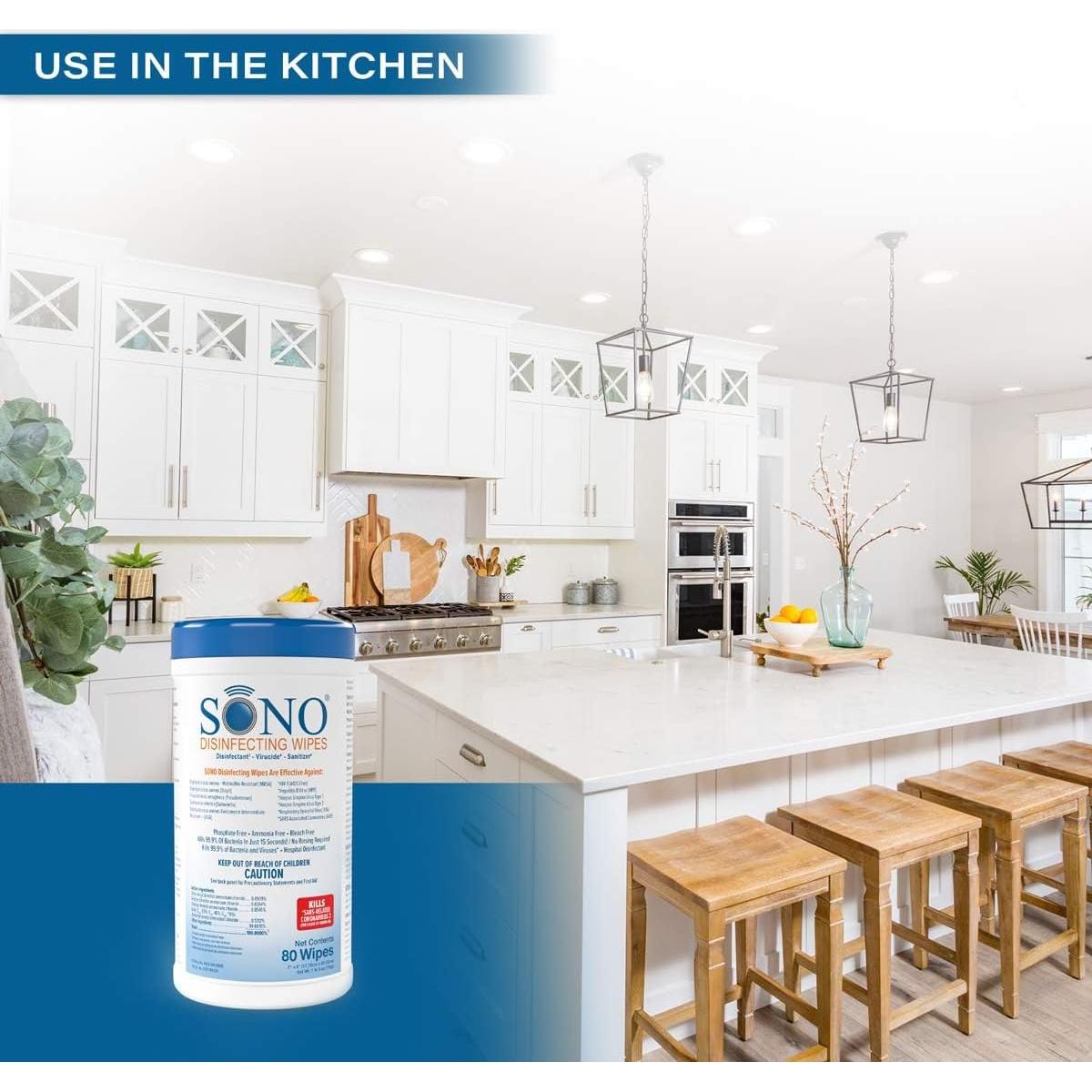 Toallitas Desinfectantes SONO 80 Unidades - Sin Alcohol y Blanqueador