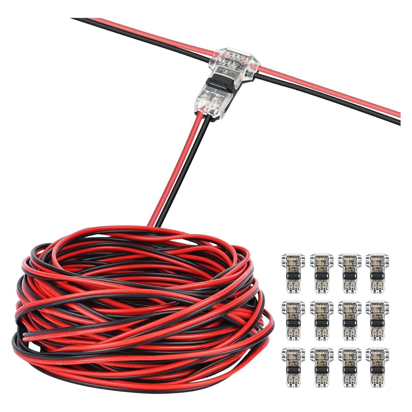 Cable de Extensión 20m 22 AWG Rifachua + 12 Conectores T Tap