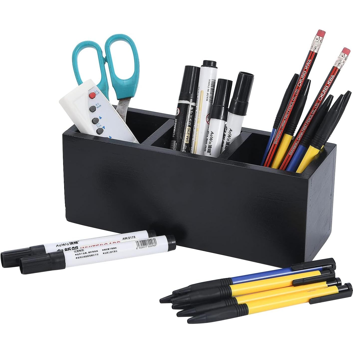 Organizador de Cajón de Madera Dedoot 3 Secciones Negro 22.86x7.62x8.64 cm