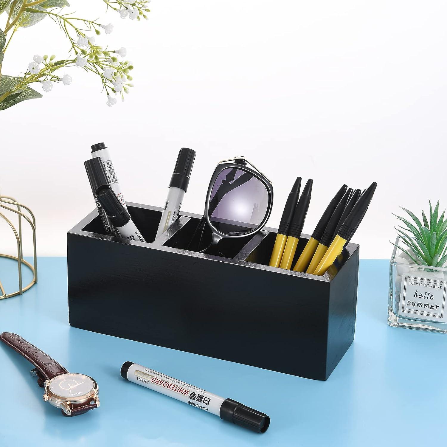 Organizador de Cajón de Madera Dedoot 3 Secciones Negro 22.86x7.62x8.64 cm