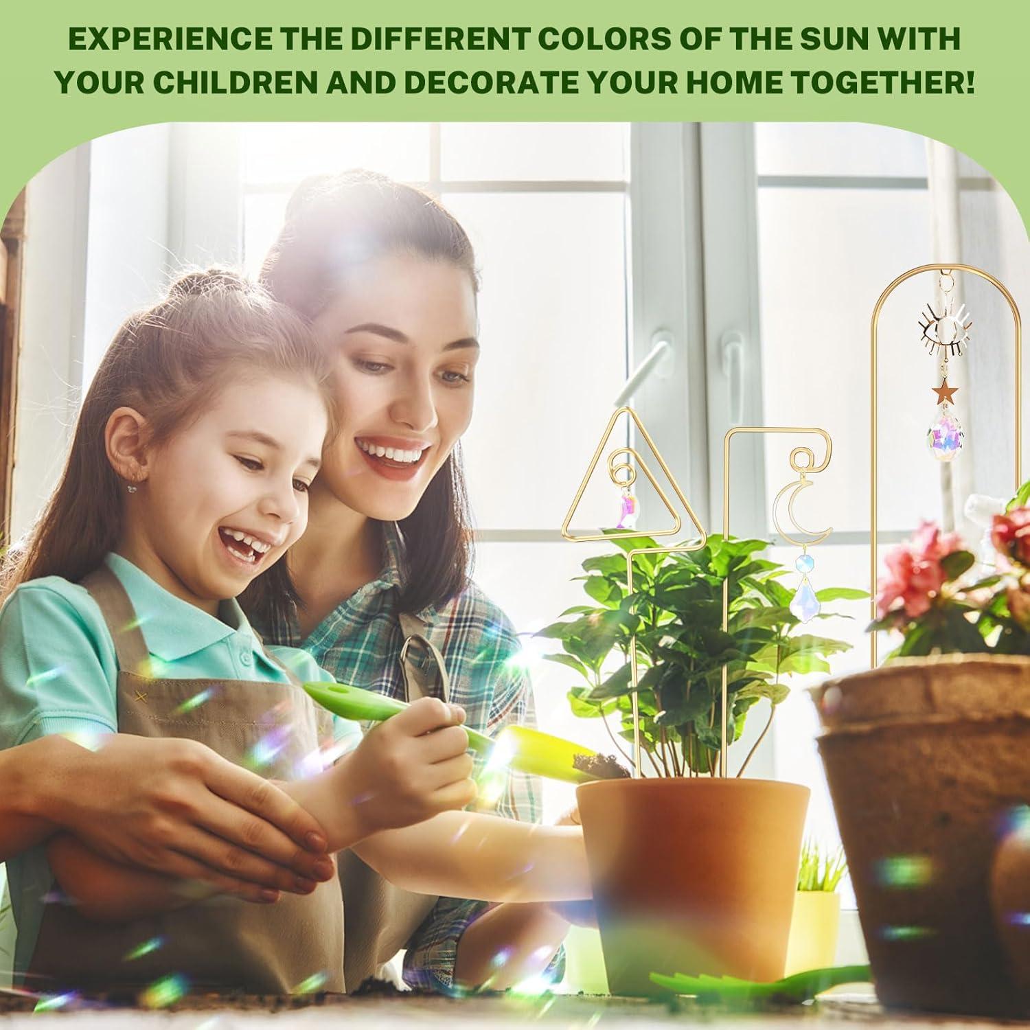 Trellis Pequeño para Plantas WellSign con Atrapa Sol de Cristal 4 Pzas