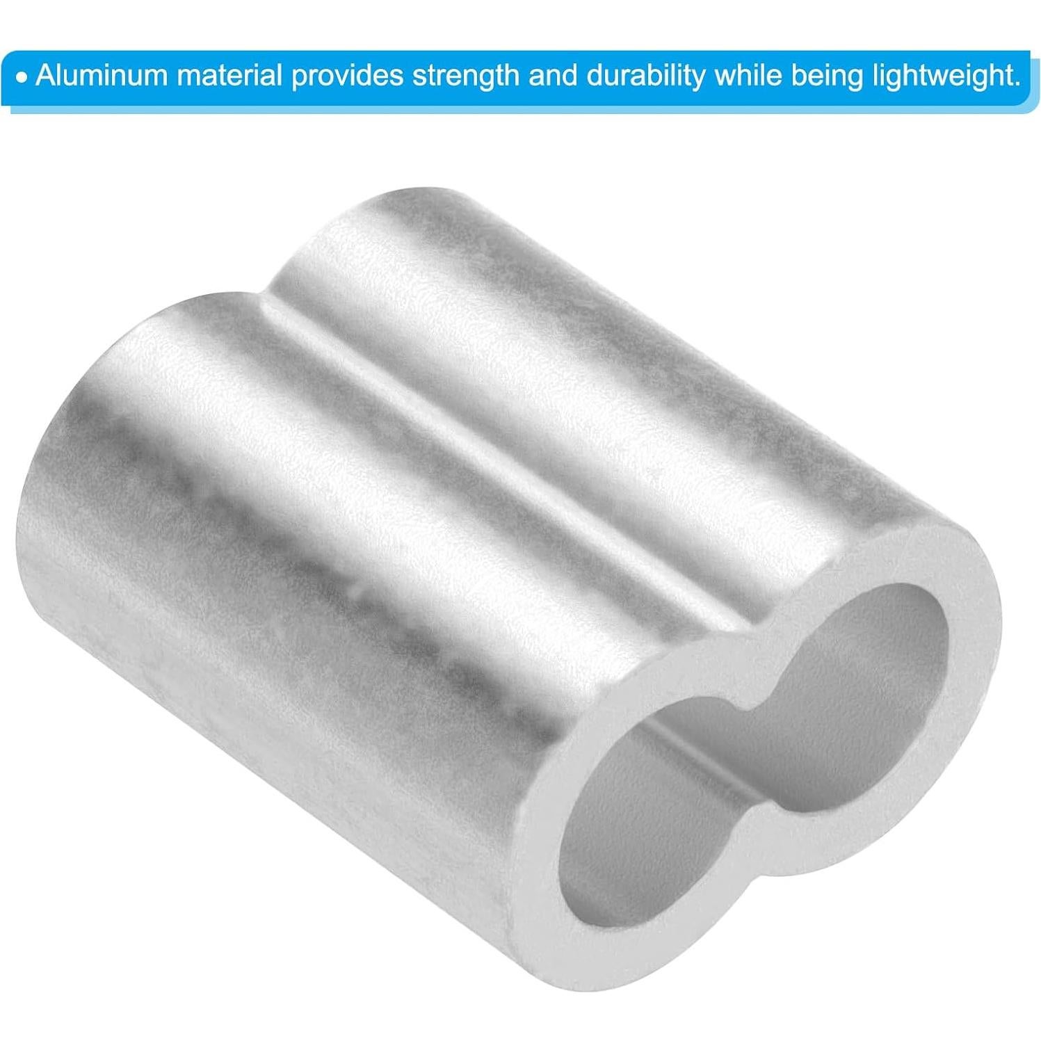 Manga de Bucle Crimpado Aluminio uxcell 10mm 10pcs Plata