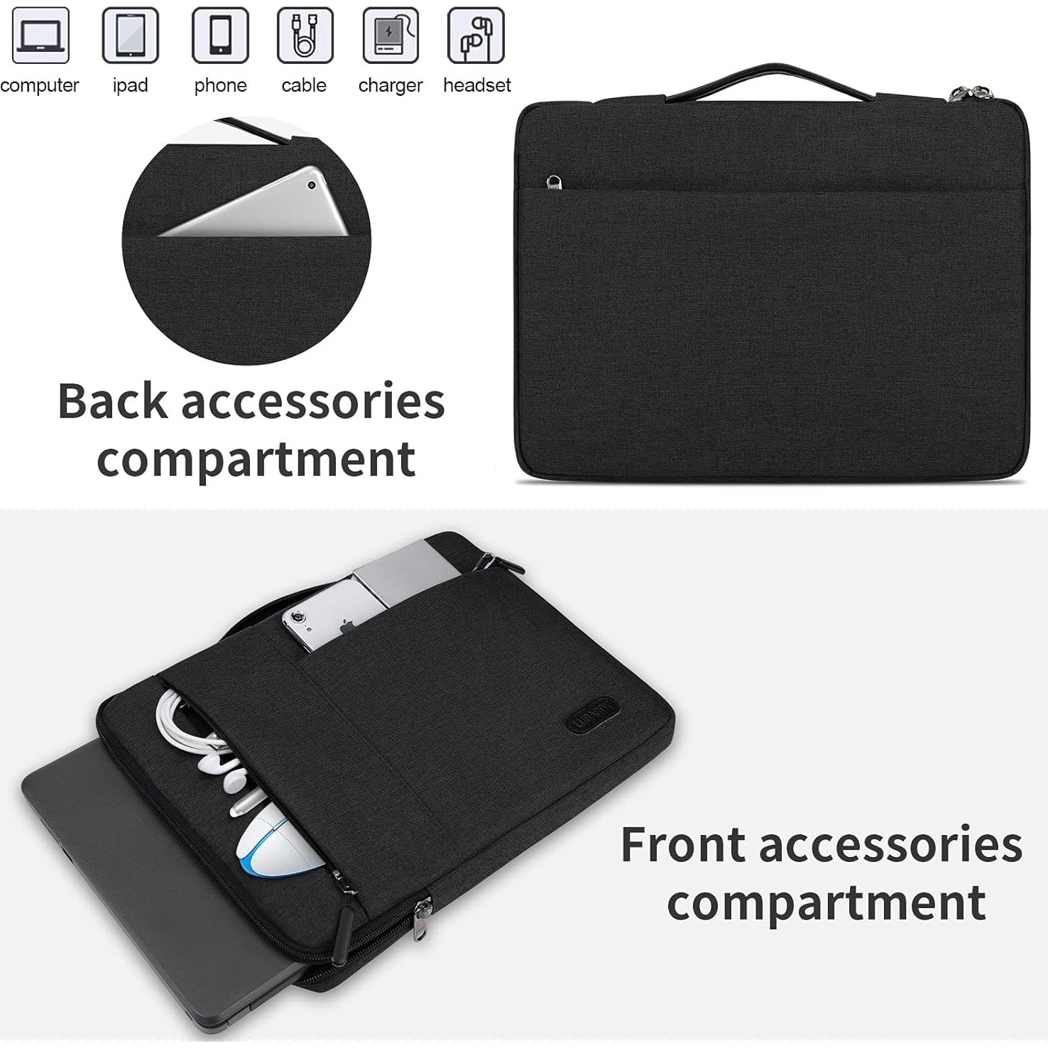Funda para Laptop Lubardy 13.3-14 Pulgadas Negra Impermeable