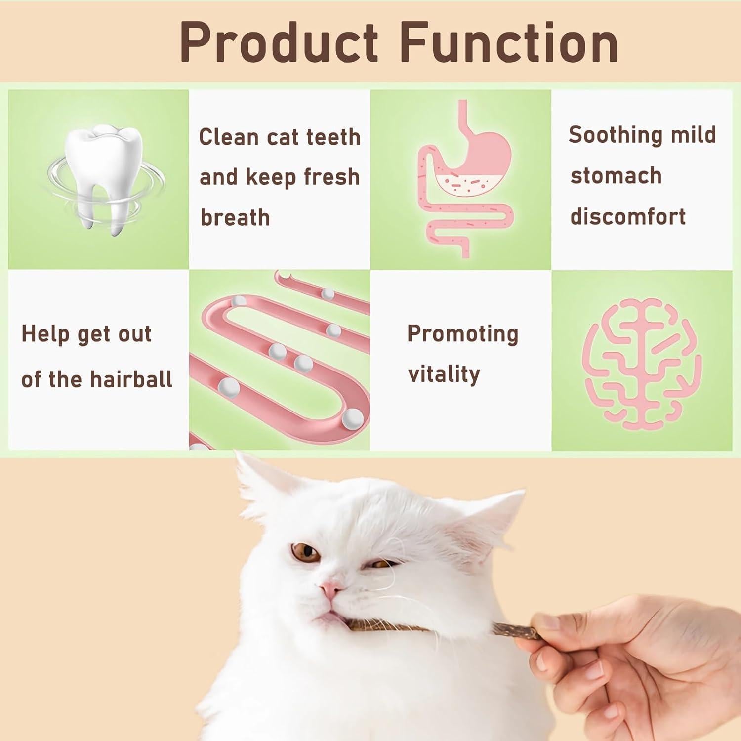 Palitos Masticables de Silvervine Maiguangta para Gatos - 12 Pcs