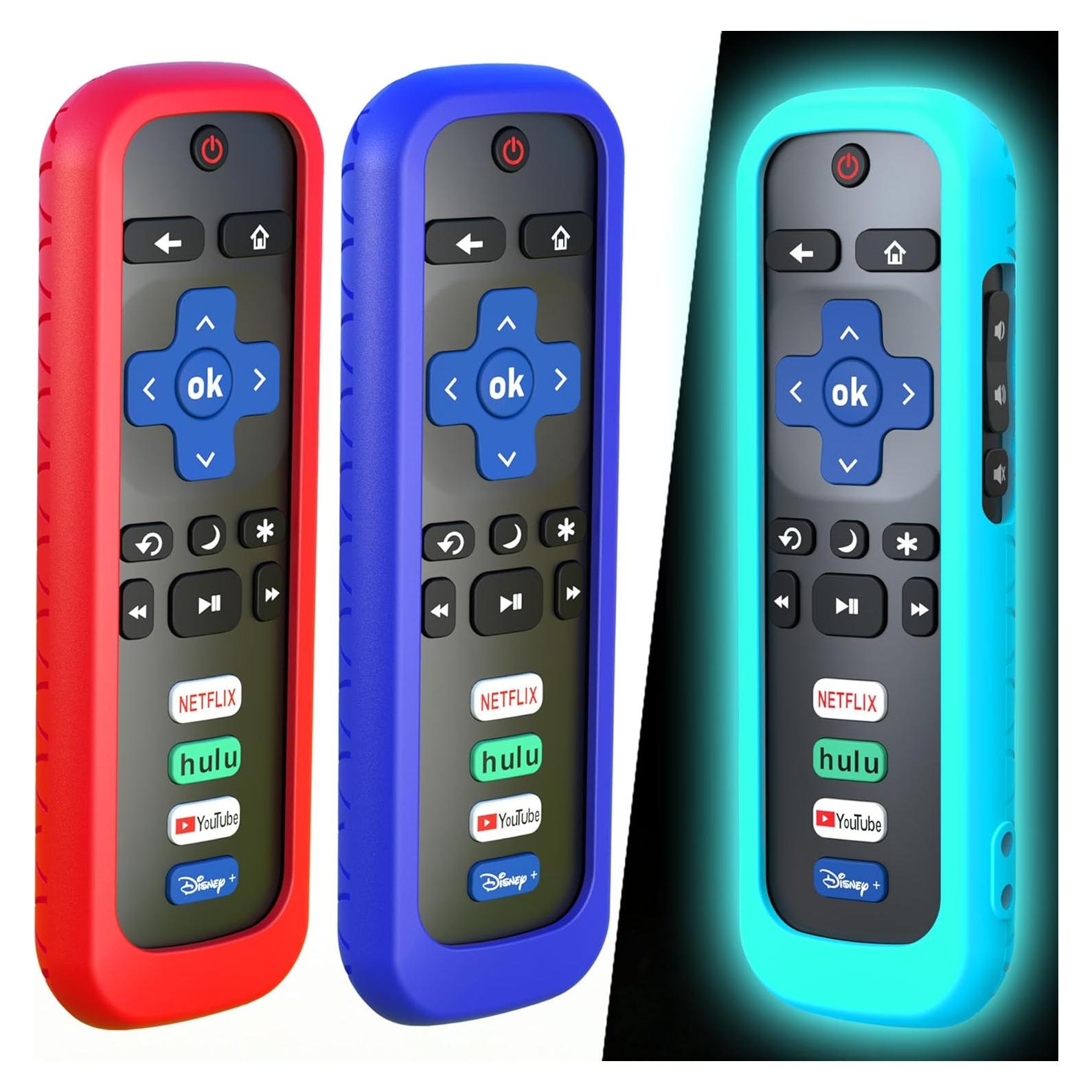 Paquete de 3 fundas de silicona para control remoto Roku