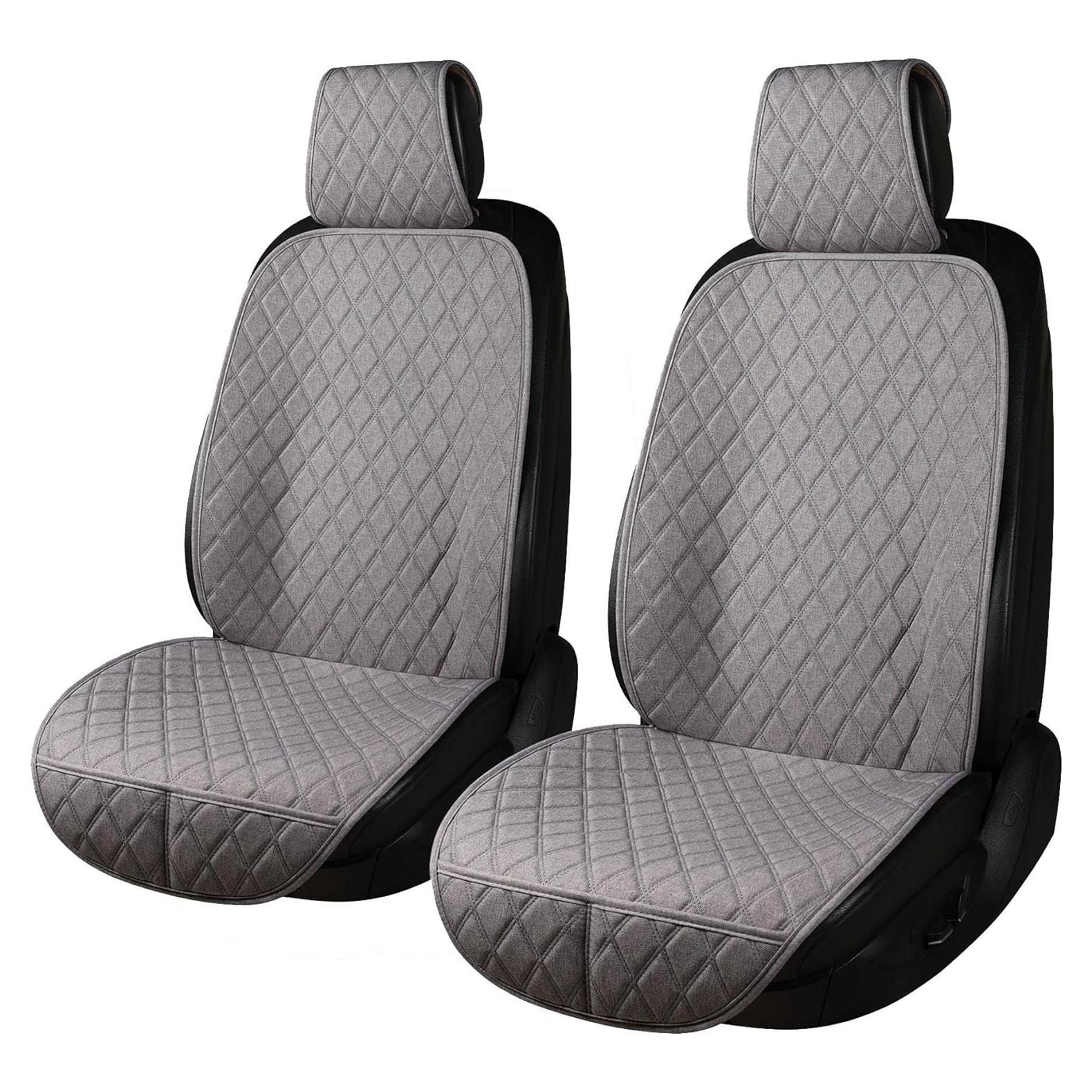 Fundas de Asiento Delantero Lino Gris BaoLL Ajuste Universal