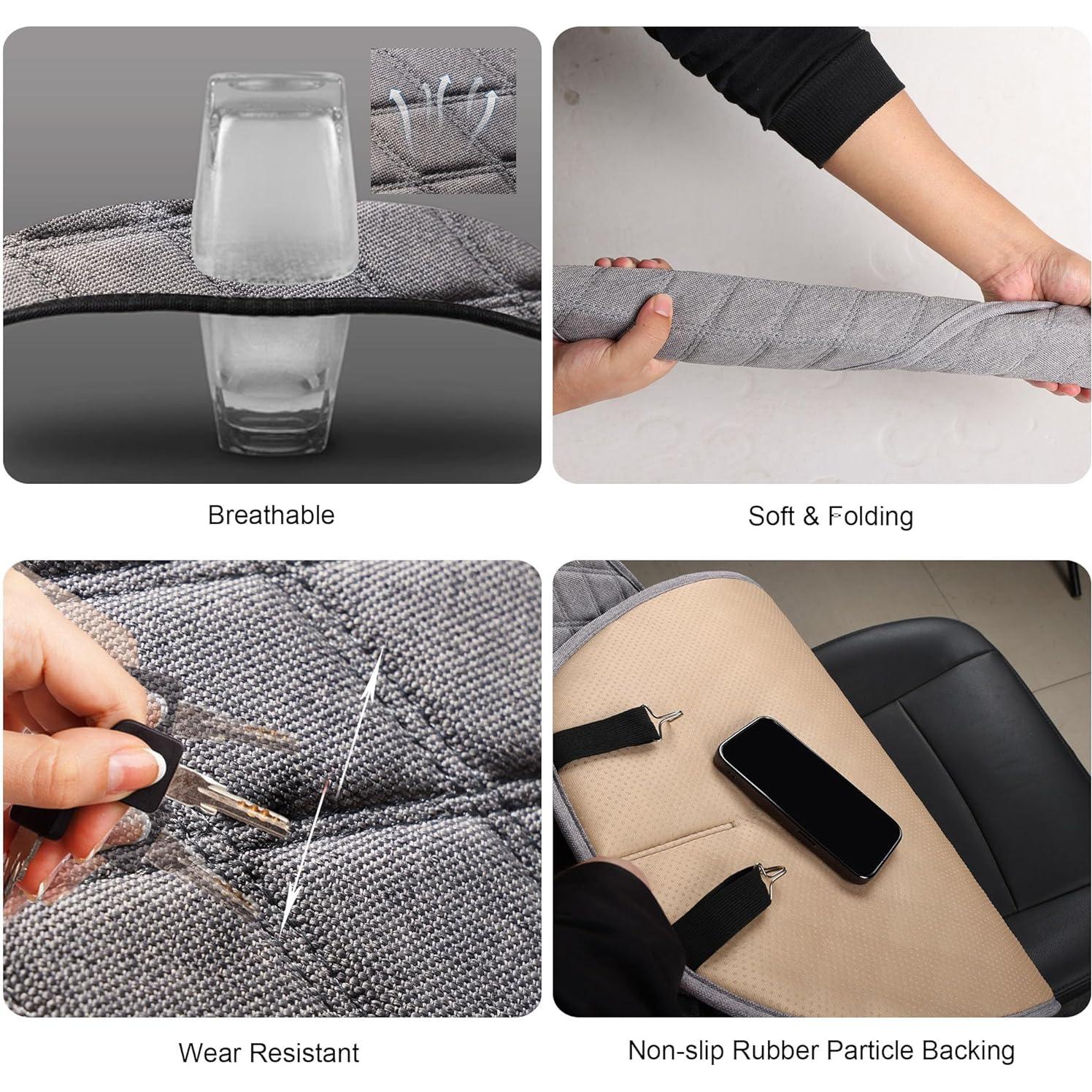 Fundas de Asiento Delantero Lino Gris BaoLL Ajuste Universal