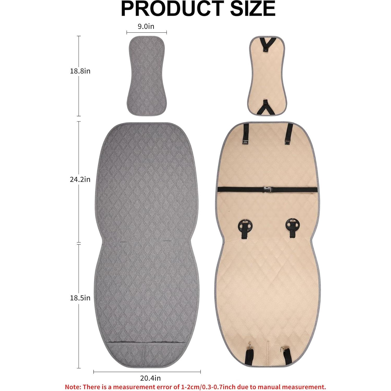 Fundas de Asiento Delantero Lino Gris BaoLL Ajuste Universal