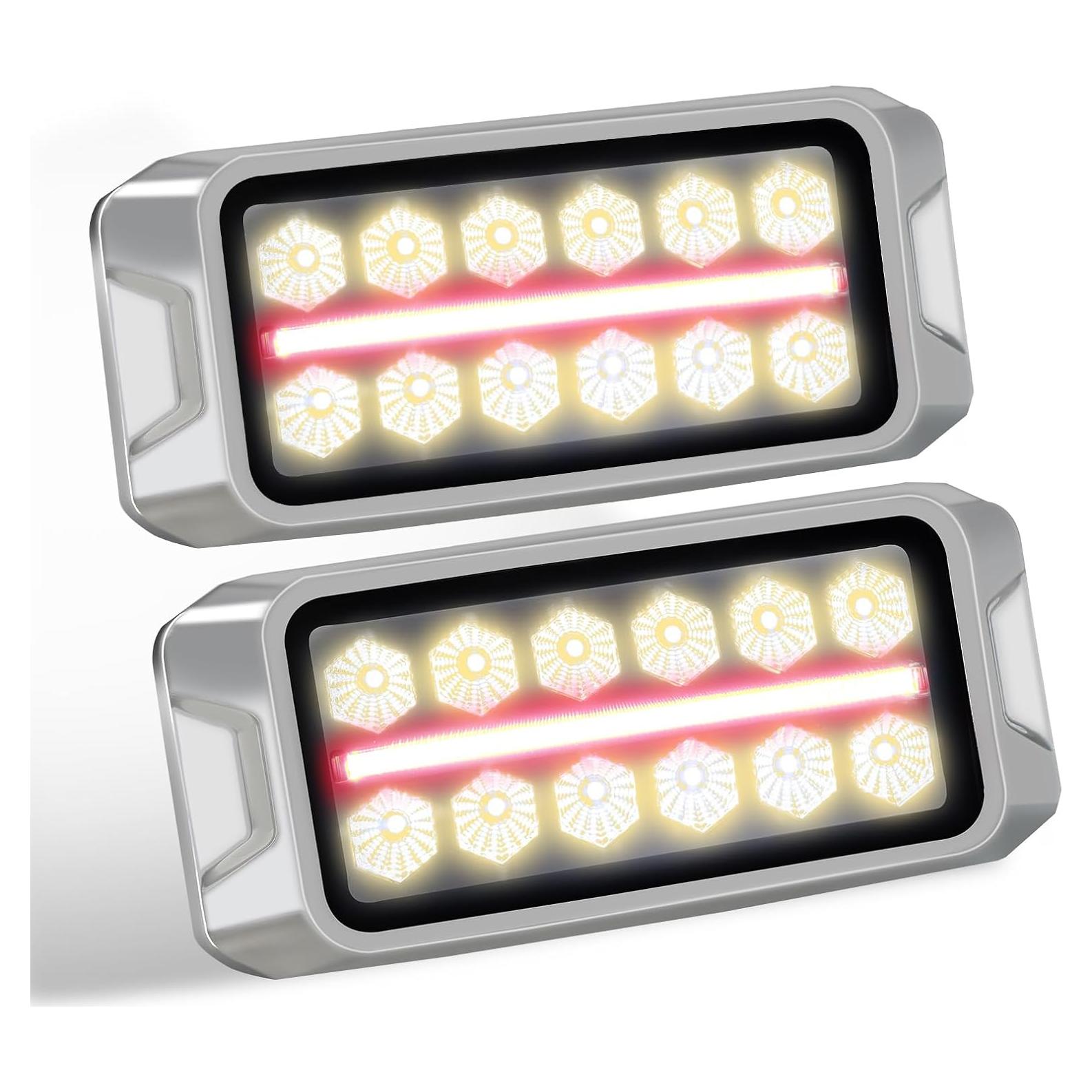 Luces Estroboscópicas Agrieyes 2 en 1 Ámbar y Roja 24V