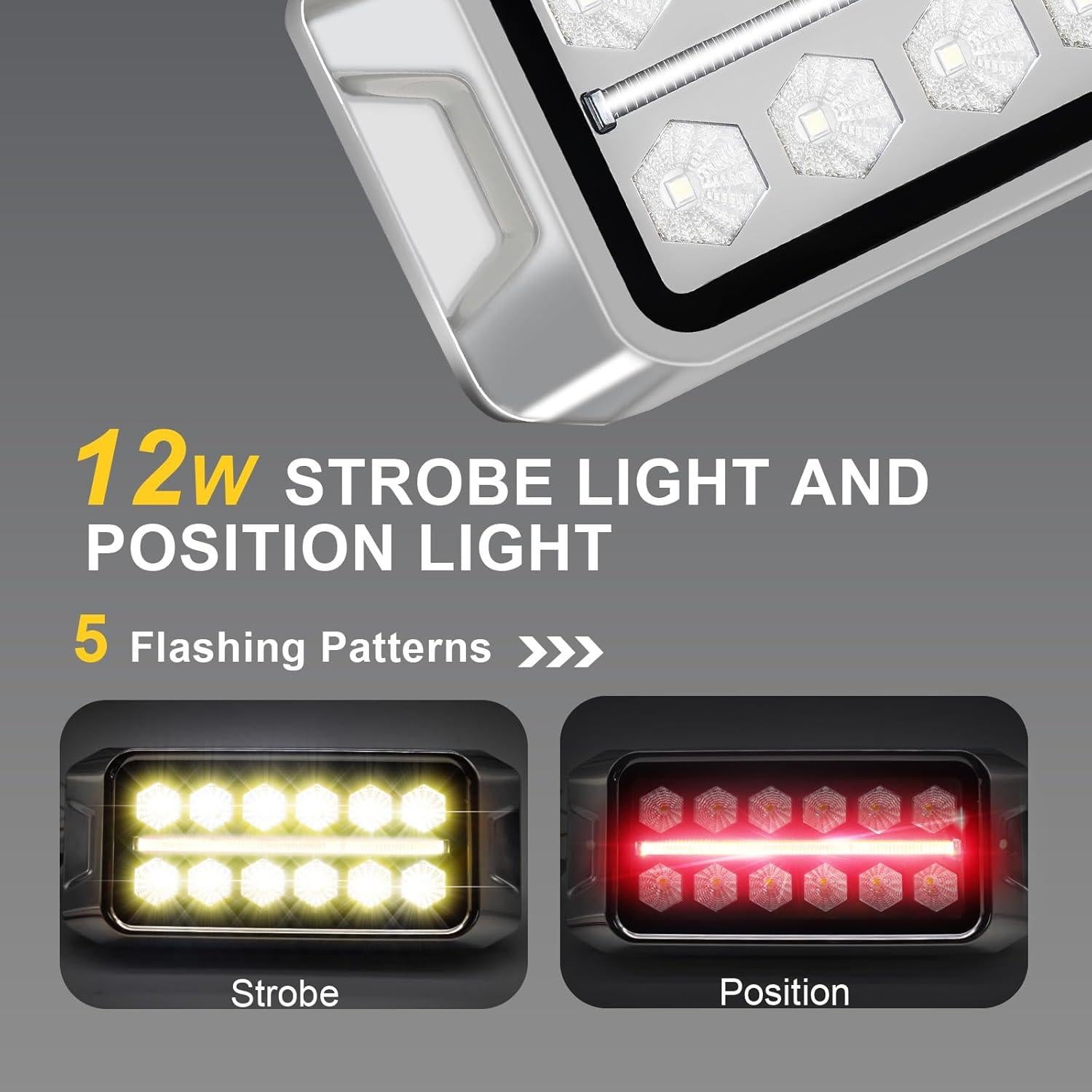 Luces Estroboscópicas Agrieyes 2 en 1 Ámbar y Roja 24V