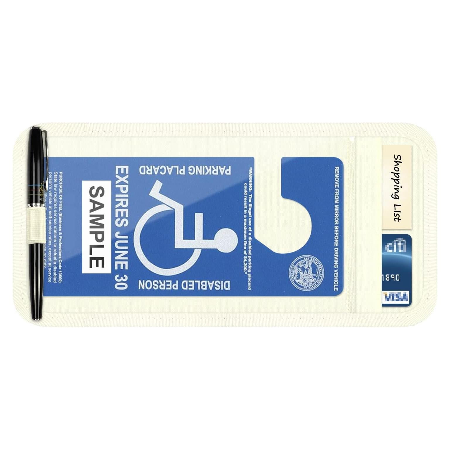 Soporte de Tarjeta de Discapacidad Wisdompro para Auto - Beige