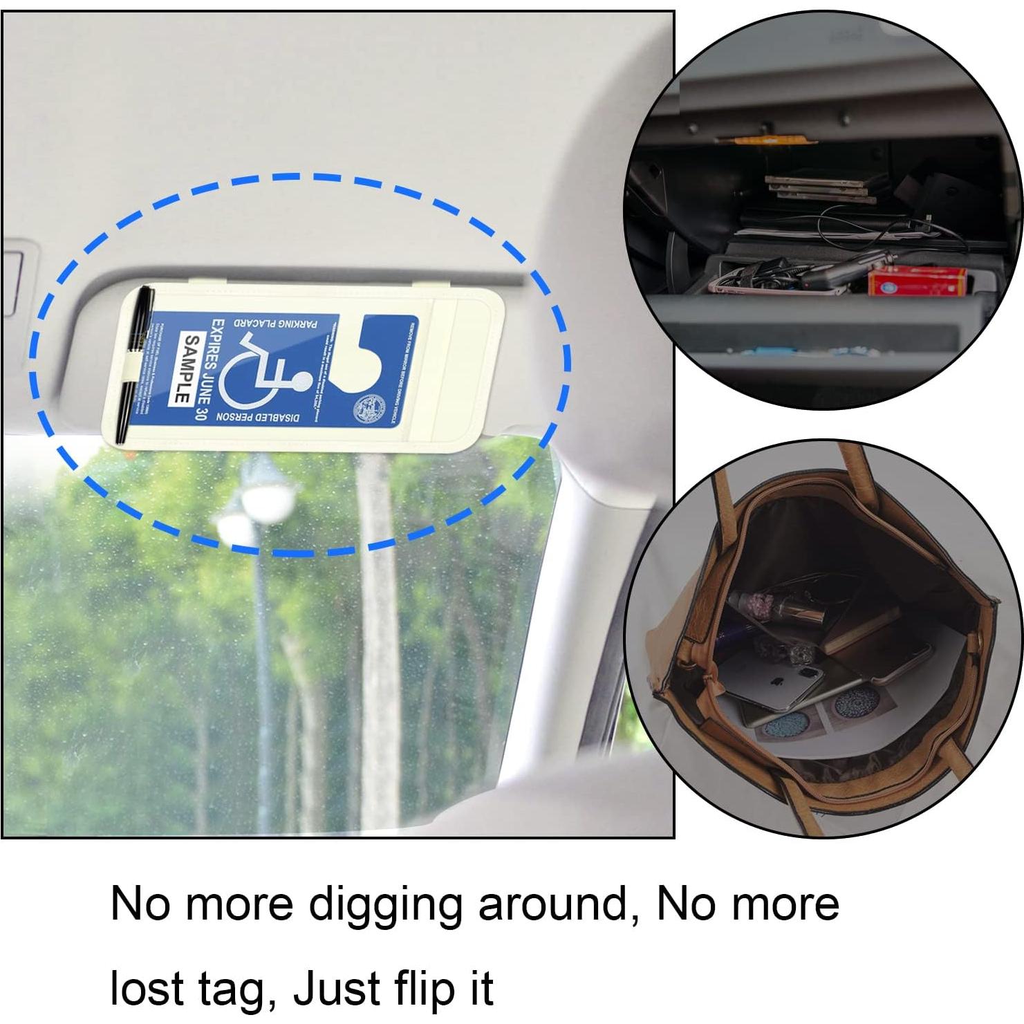 Soporte de Tarjeta de Discapacidad Wisdompro para Auto - Beige