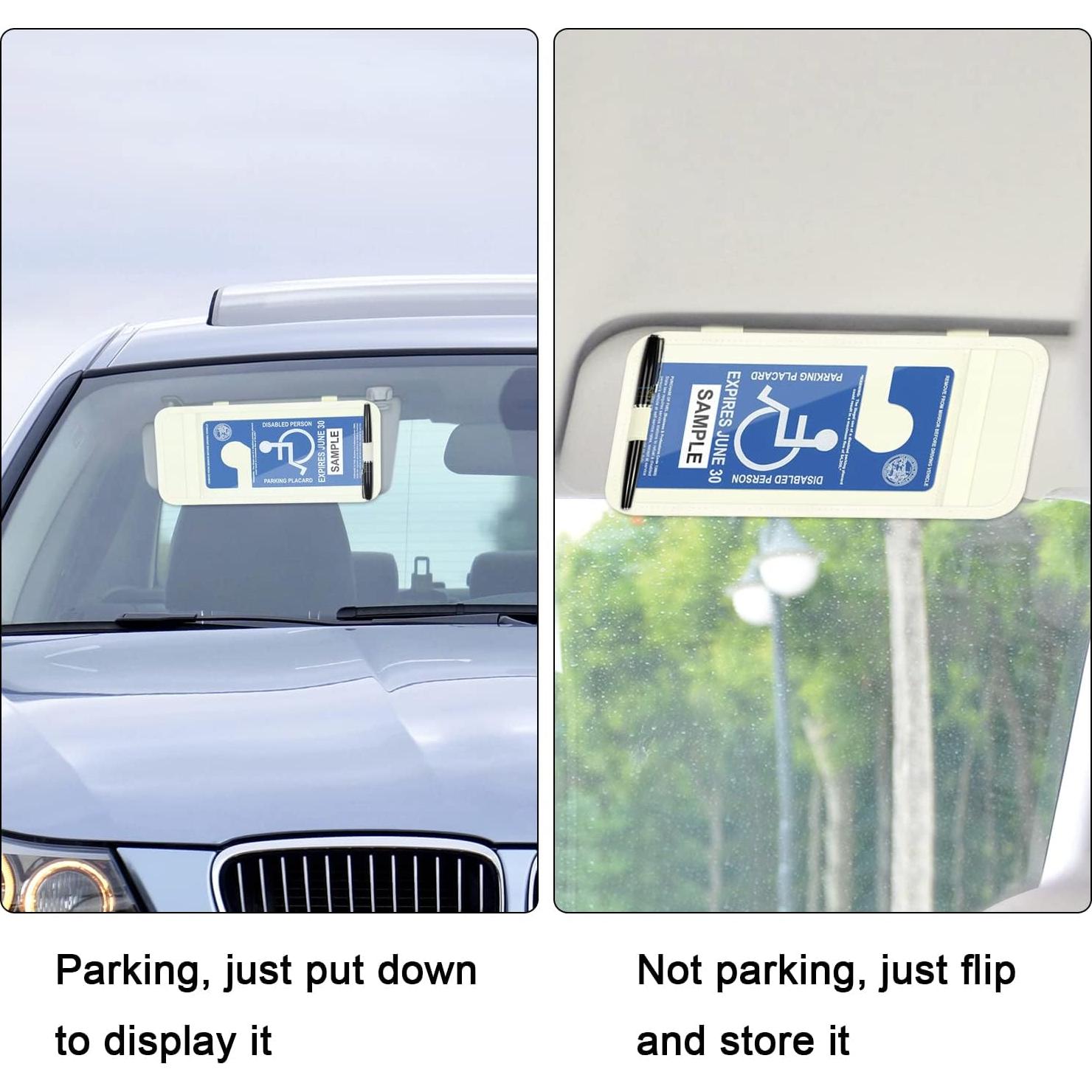 Soporte de Tarjeta de Discapacidad Wisdompro para Auto - Beige