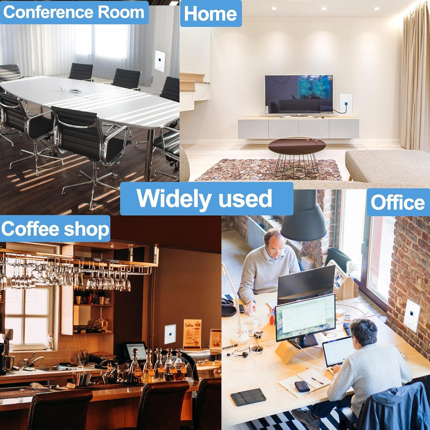 Paquete de 5 Placas de Pared Ethernet Cat6 TOMODER Azul