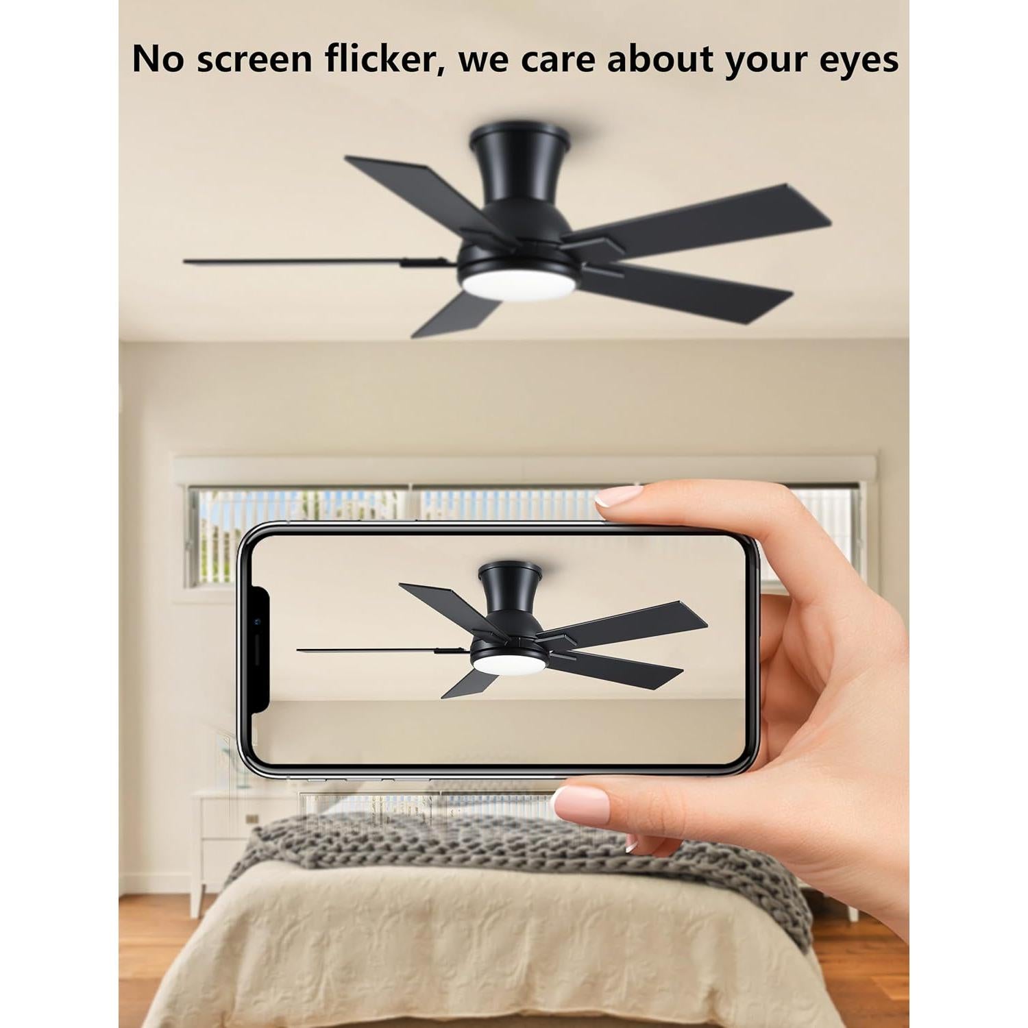 Ventilador de Techo Wellspeed 42" Negro con Luz y Control Remoto