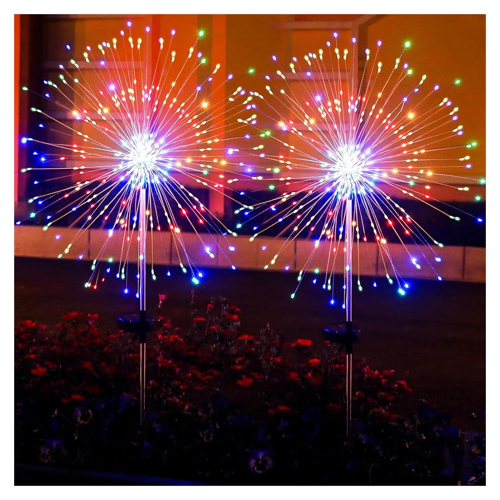 Paquete de 2 Luces de Fuegos Artificiales Solares 200 LED