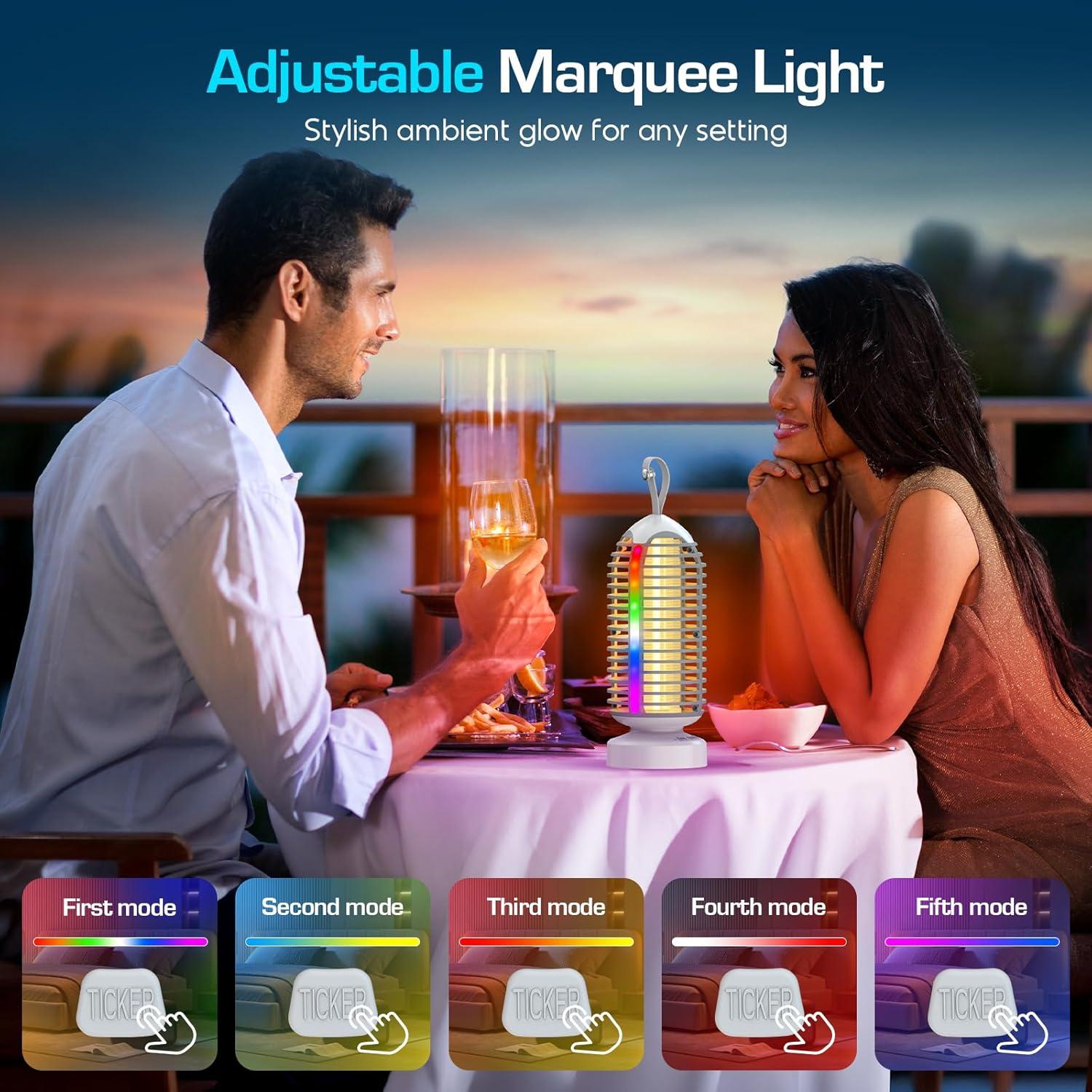 Asesino de Mosquitos Eléctrico Recargable 3000V con Luz LED