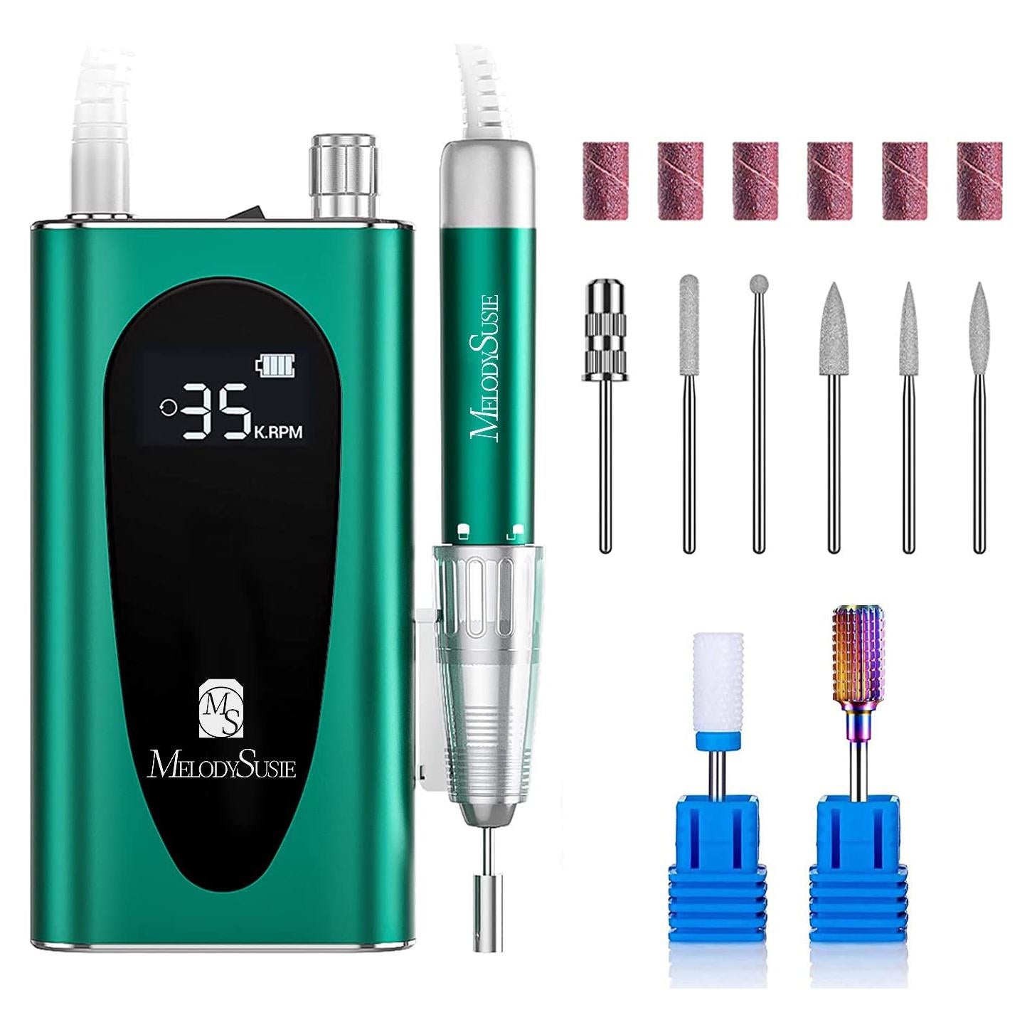 Taladro de Uñas Inalámbrico MelodySusie MM400C 35000 RPM Verde