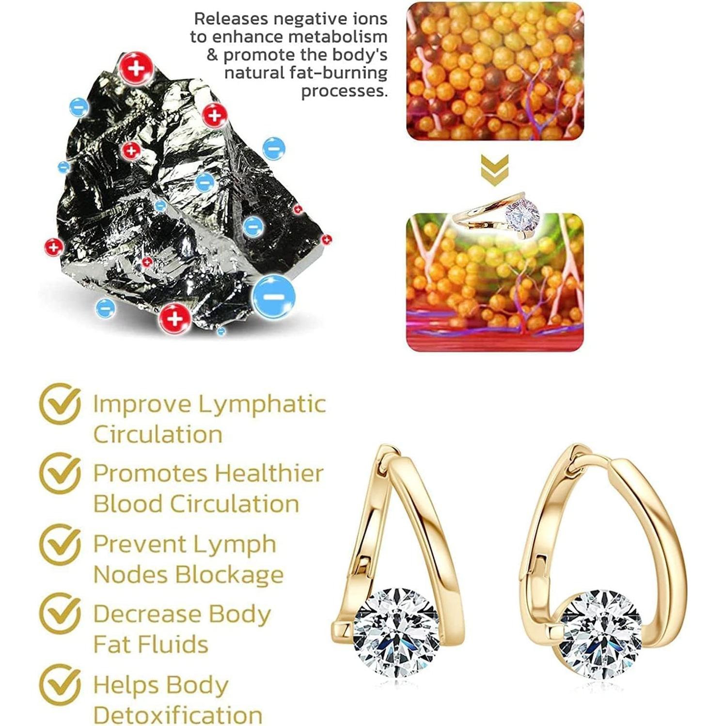 Pendientes de Germanio Halolux Lymphvity para Mujeres - Oro y Plata