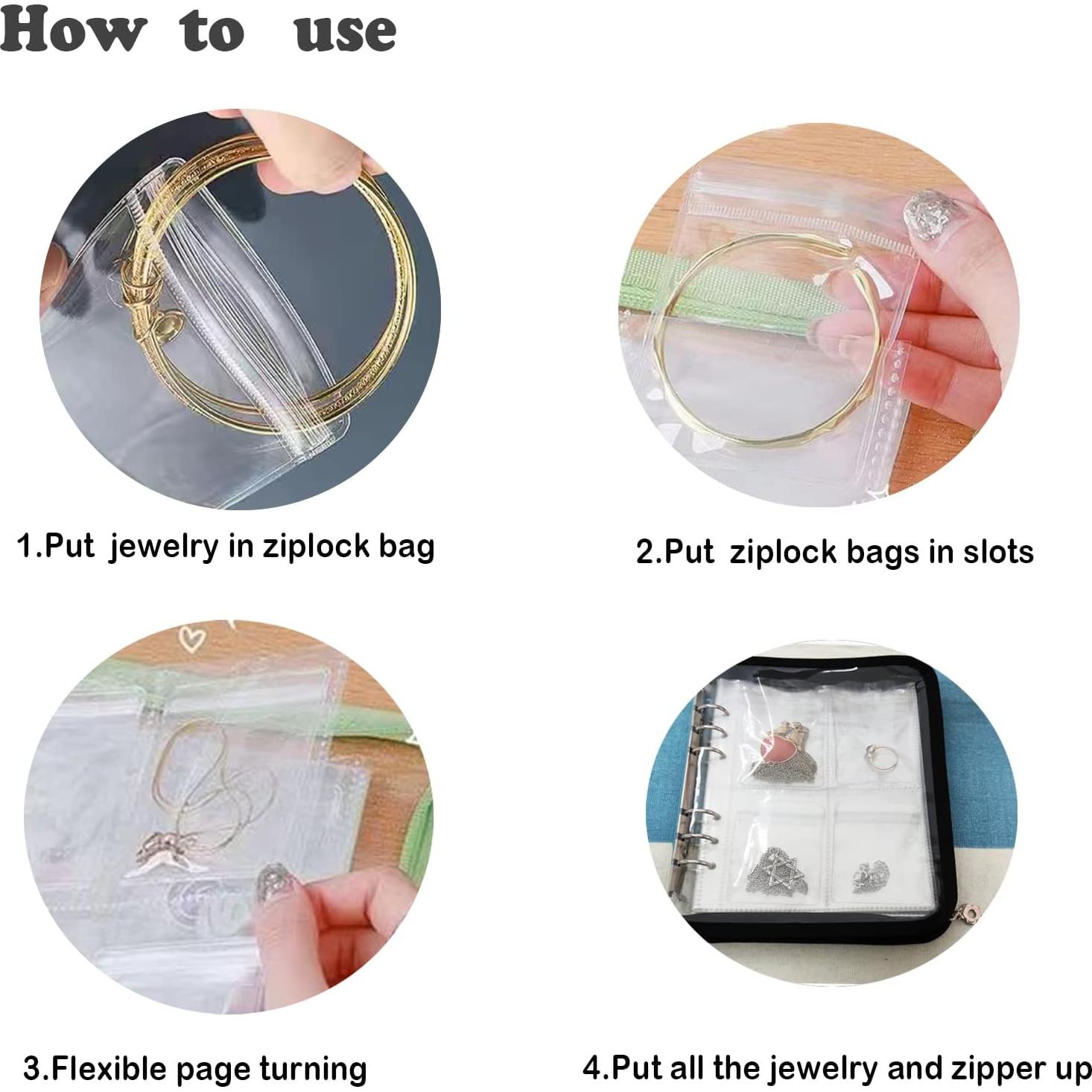 Organizador de Joyería de Viaje IKJNMLP Transparente 70 Bolsillos