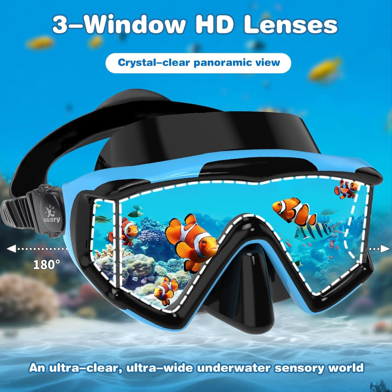 Gafas de natación para niños Keary 3 ventanas anti-vaho 6-16 años