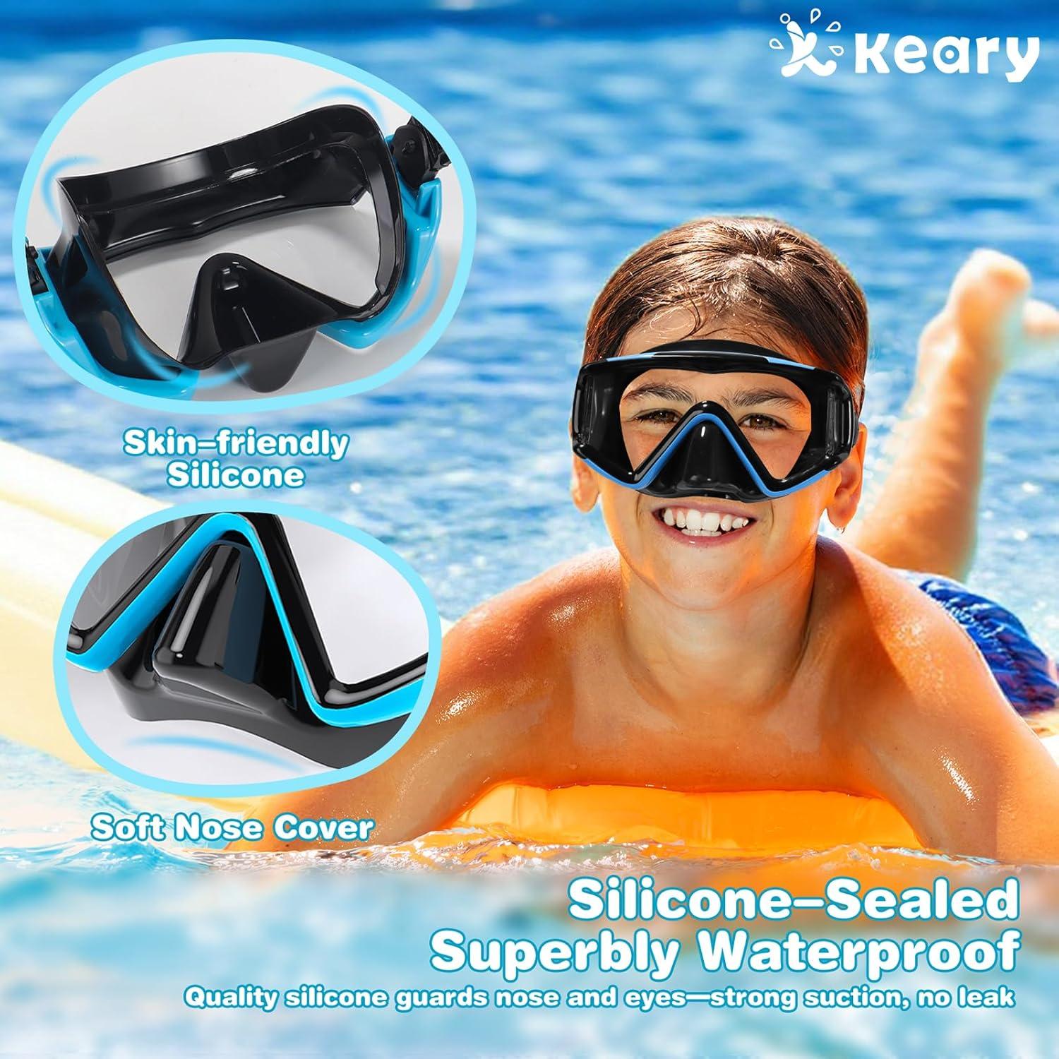 Gafas de natación para niños Keary 3 ventanas anti-vaho 6-16 años