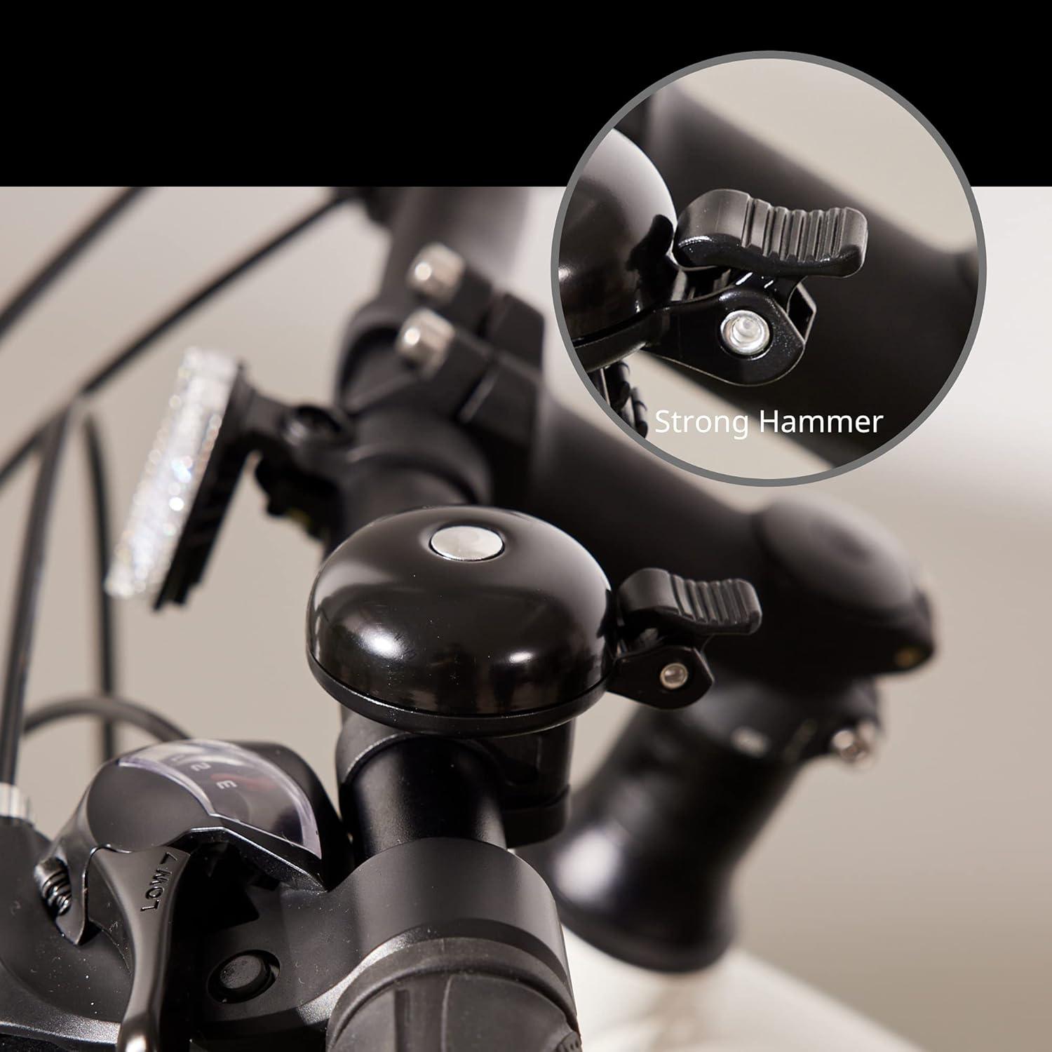 Campana de Bicicleta N+1 Negra 85dB para Manillar 22.2mm