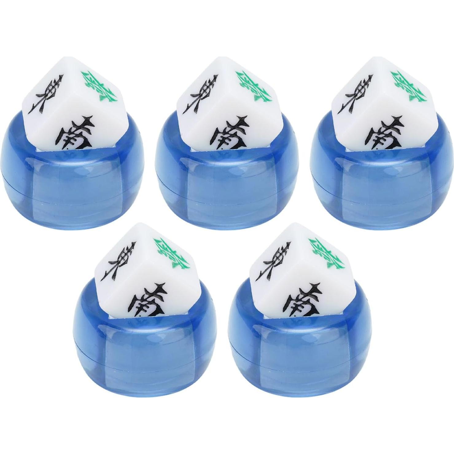 Dados de Mahjong RiToEasysports 5 Piezas Azul Transparente