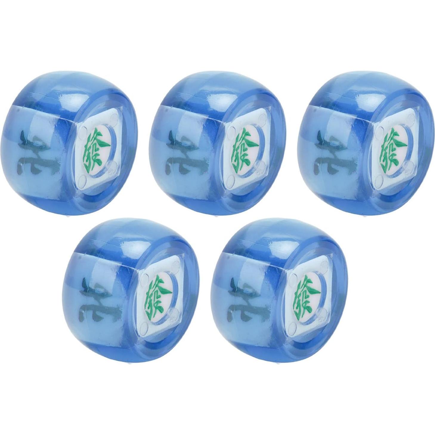 Dados de Mahjong RiToEasysports 5 Piezas Azul Transparente