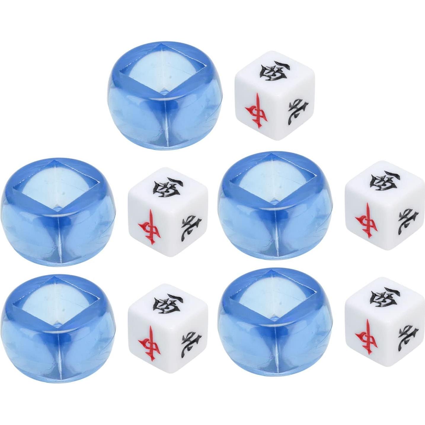 Dados de Mahjong RiToEasysports 5 Piezas Azul Transparente