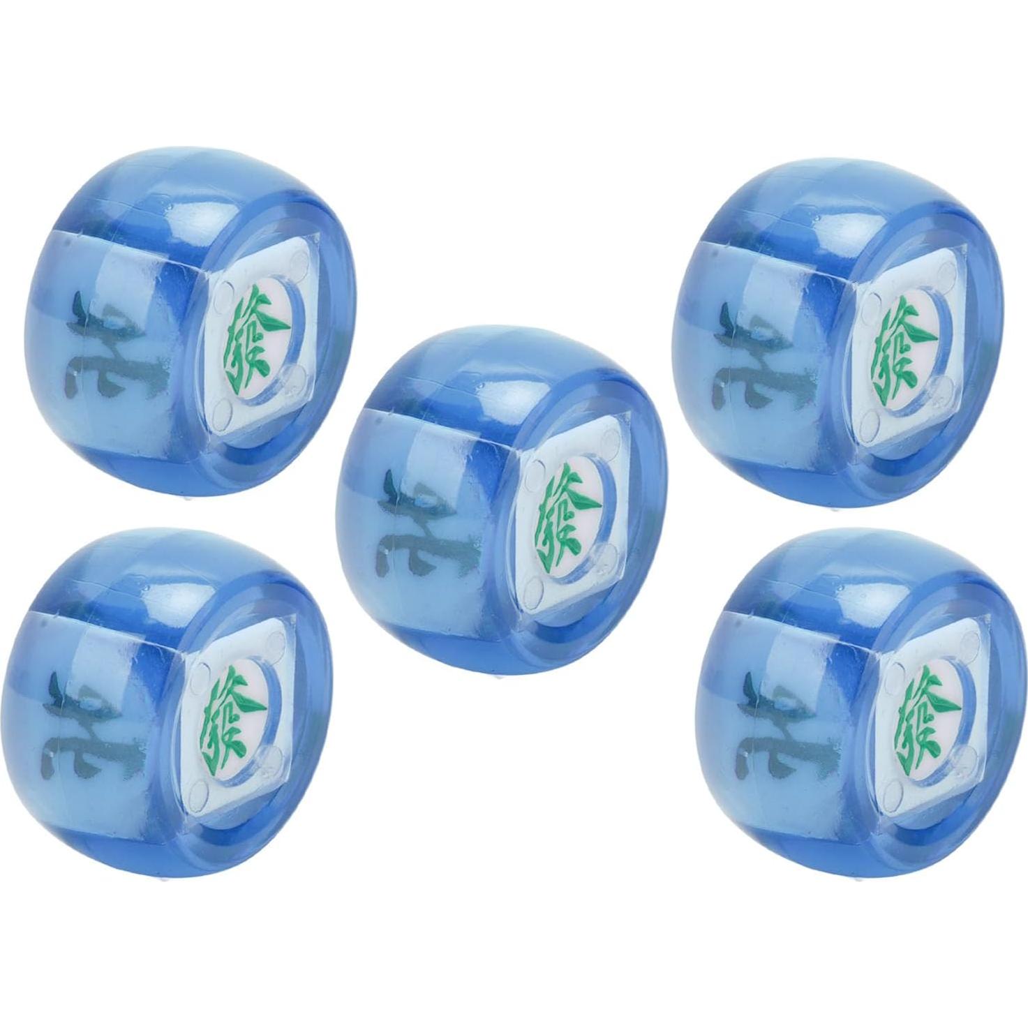 Dados de Mahjong RiToEasysports 5 Piezas Azul Transparente