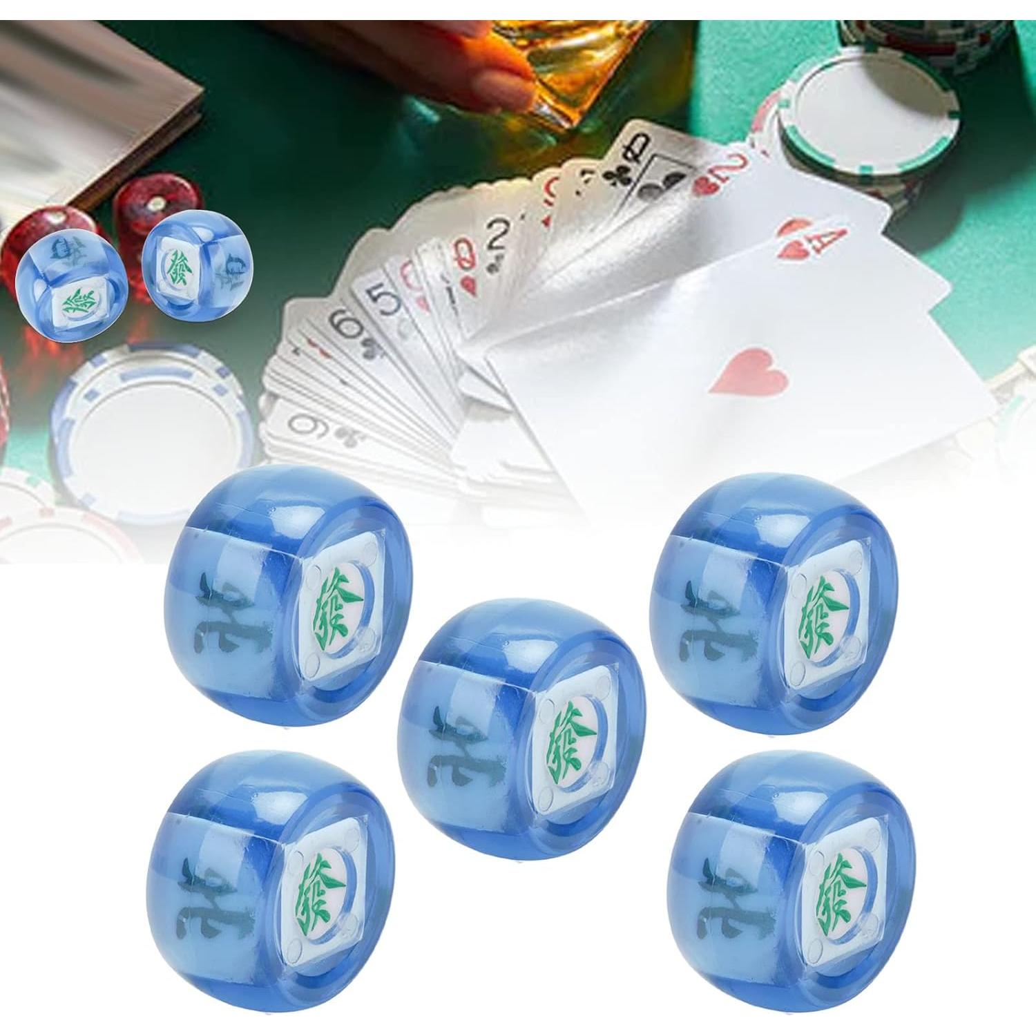 Dados de Mahjong RiToEasysports 5 Piezas Azul Transparente