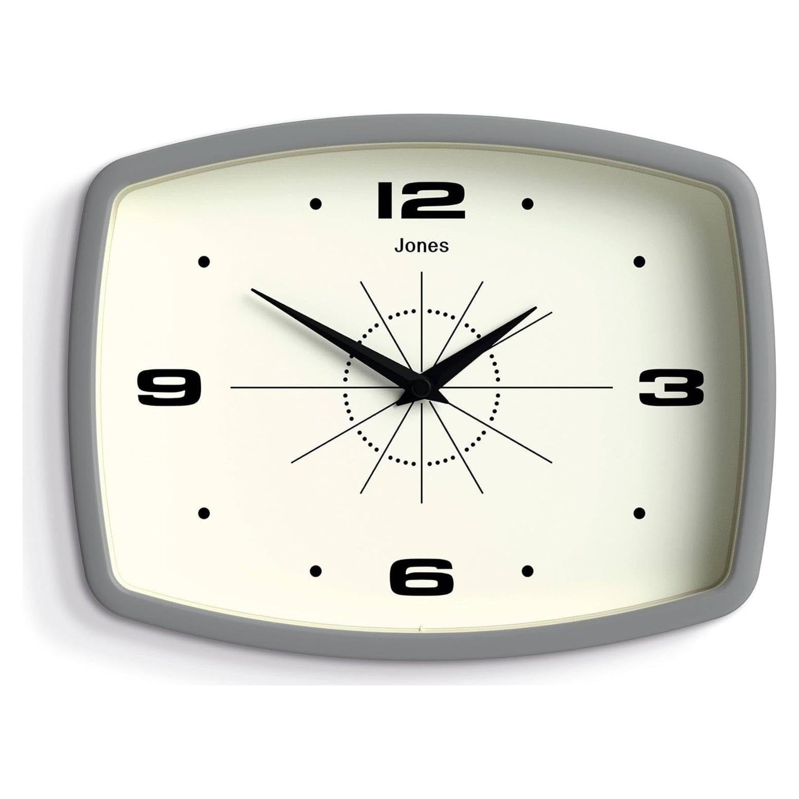 Reloj de Pared JONES CLOCKS® Retro 25,4 cm Gris Moderno