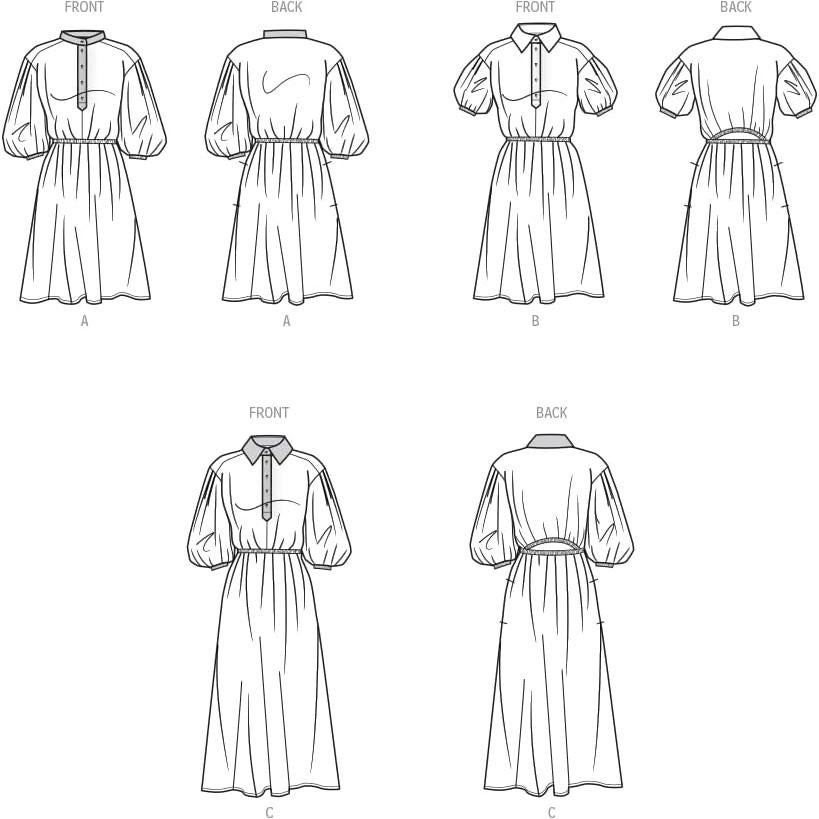Patrón de Costura Simplicity S9888 para Vestido Camisa Tallas 6-14