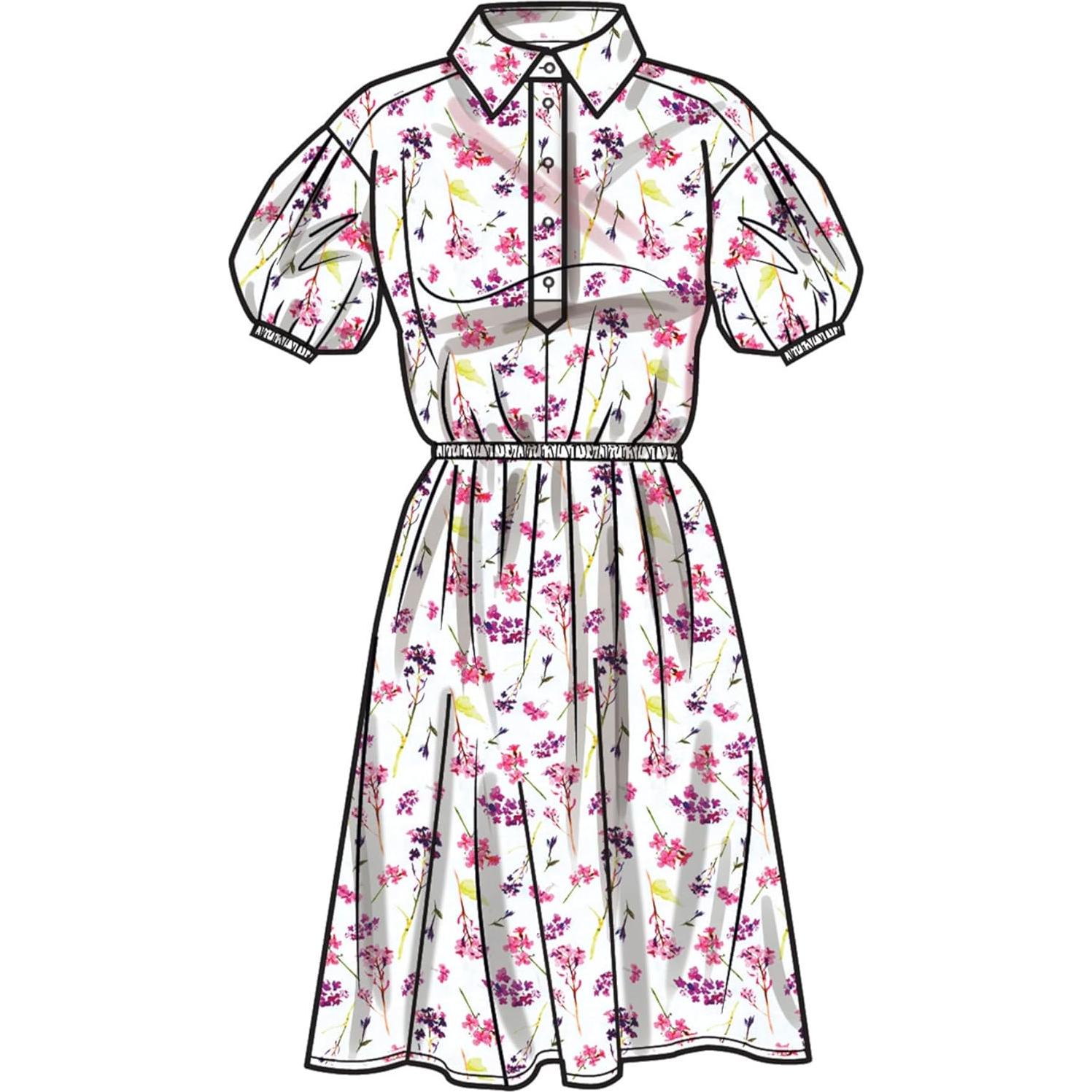 Patrón de Costura Simplicity S9888 para Vestido Camisa Tallas 6-14