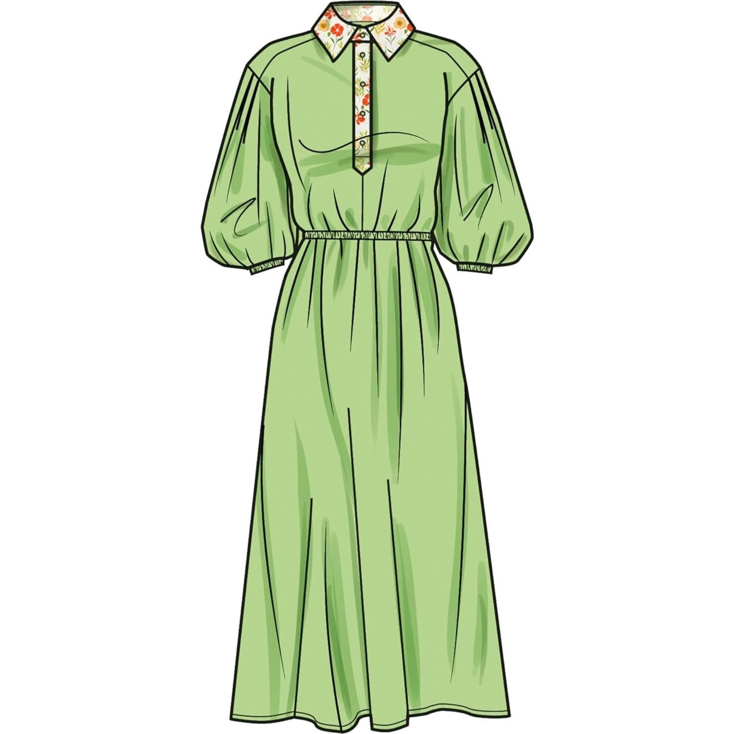 Patrón de Costura Simplicity S9888 para Vestido Camisa Tallas 6-14