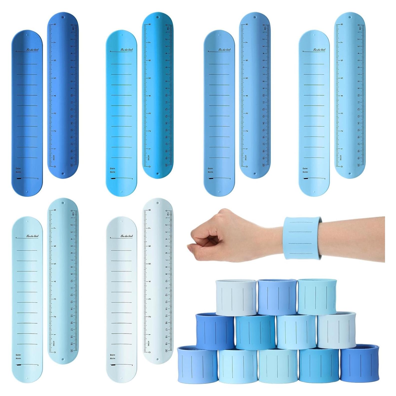 Pulseras Escribibles Gemscream 12 Pcs Silicona Azul 23.8x4.5cm