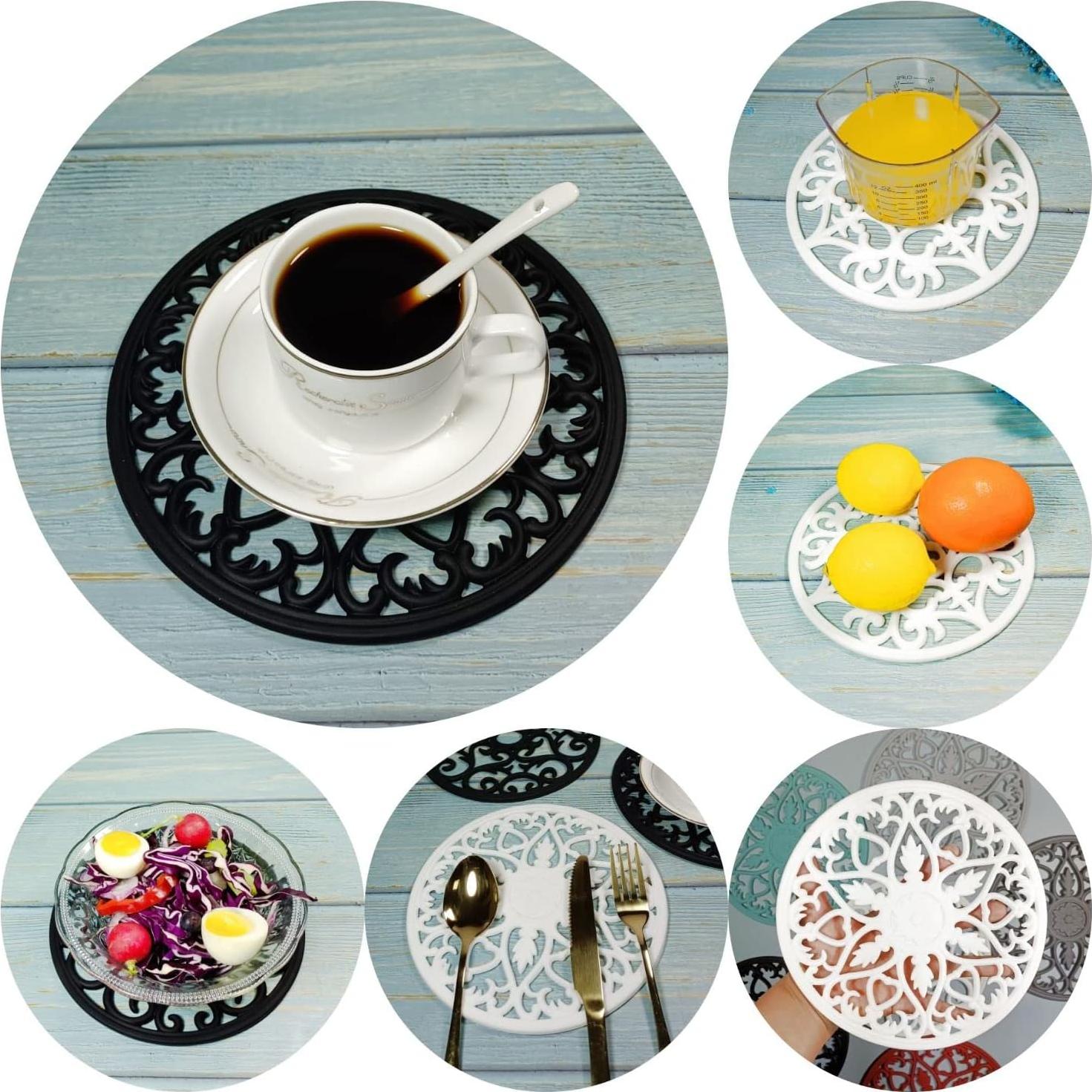 Trivetes de Silicona Hotsyang 20 cm Paquete de 6 Negro