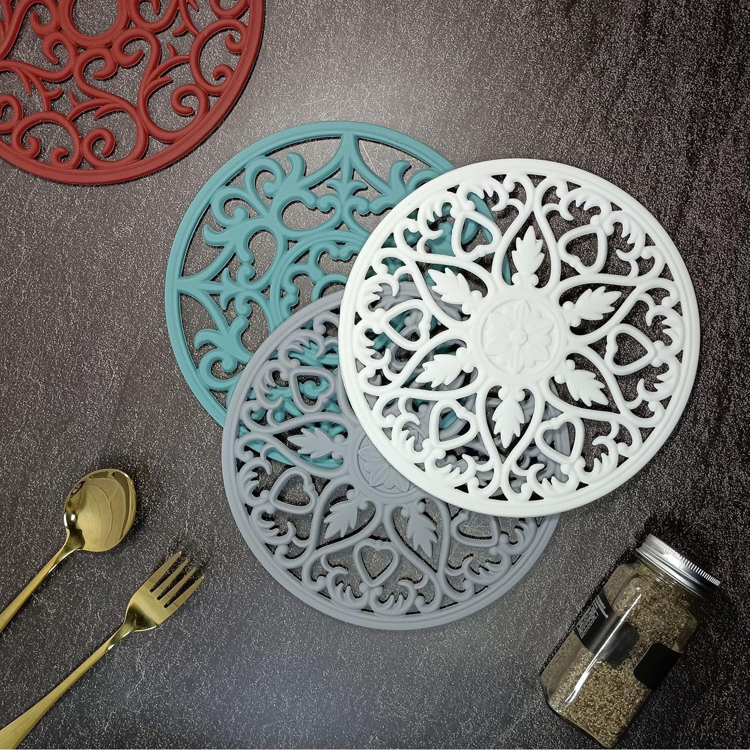 Trivetes de Silicona Hotsyang 20 cm Paquete de 6 Negro